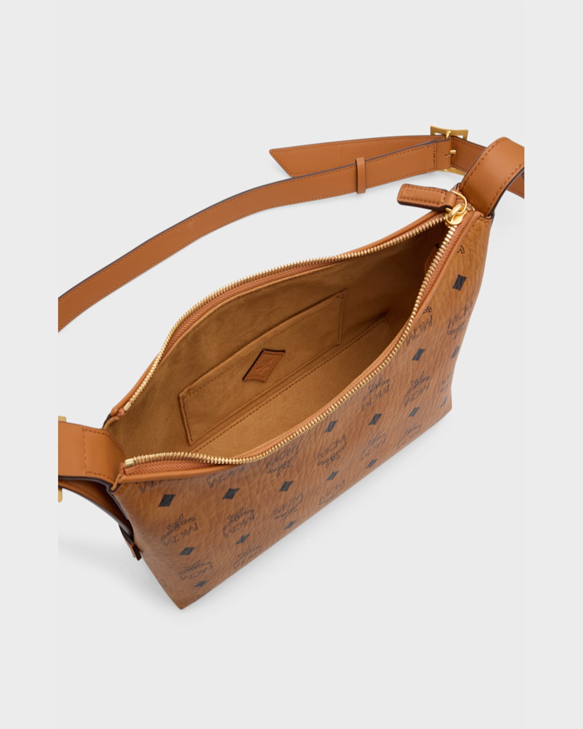 Mcm Aren Visetos Monogram Hobo Bag In Pink