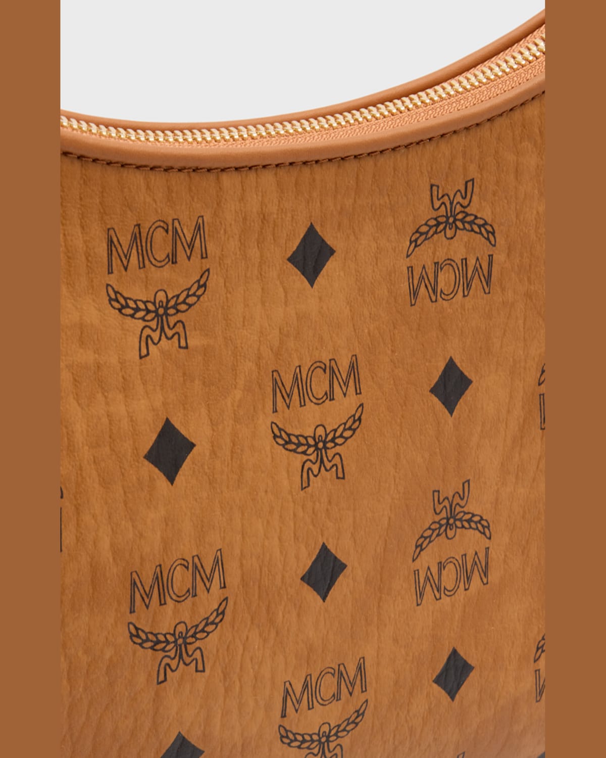 Mcm Aren Visetos Monogram Hobo Bag In Pink