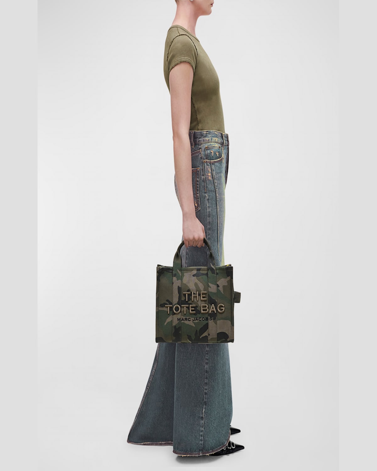 Marc Jacobs The Medium Tote Bag Camouflage In Blue In Multi