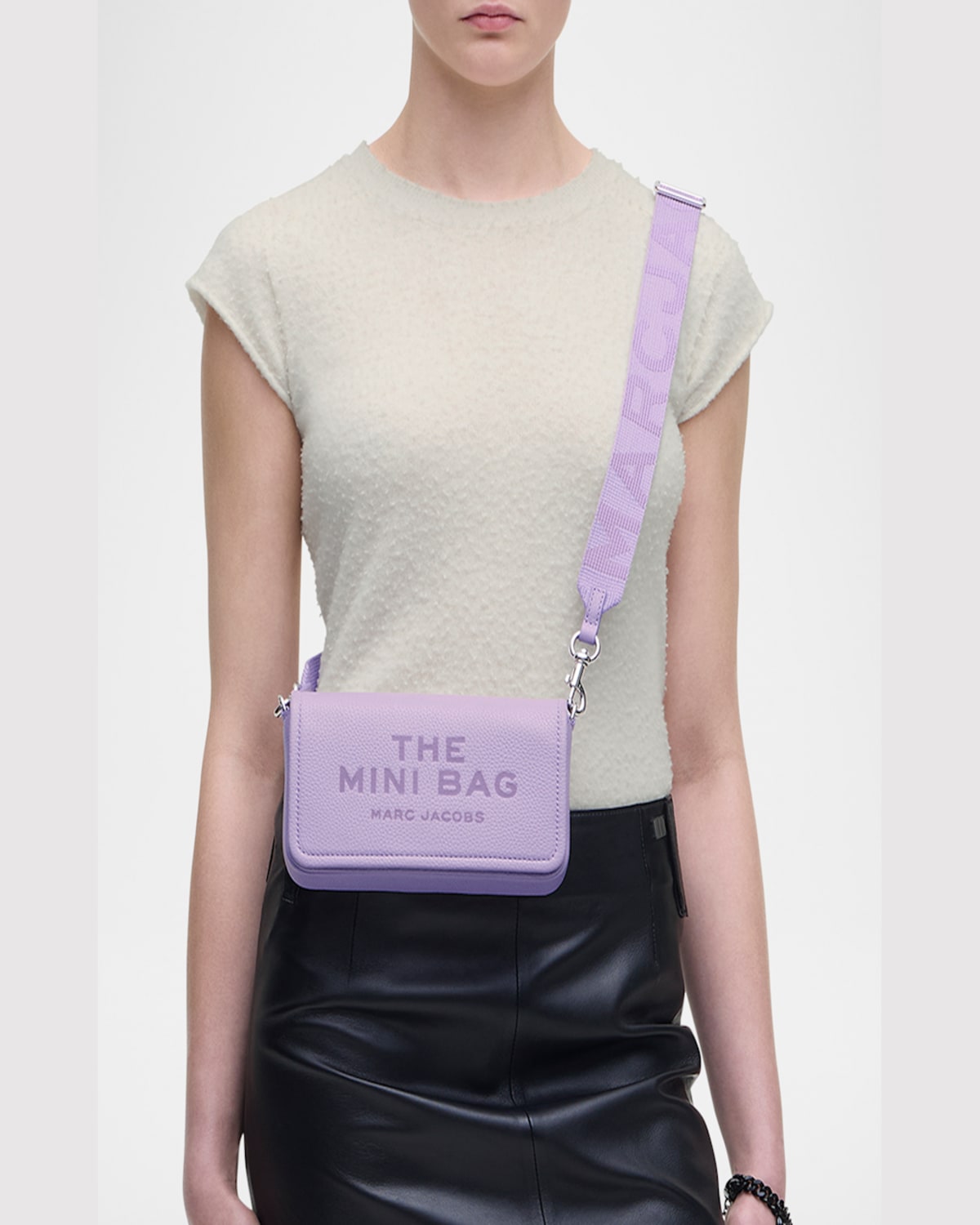 Marc Jacobs Compact Textured Mini Bag With Adjustable Strap In Lilac