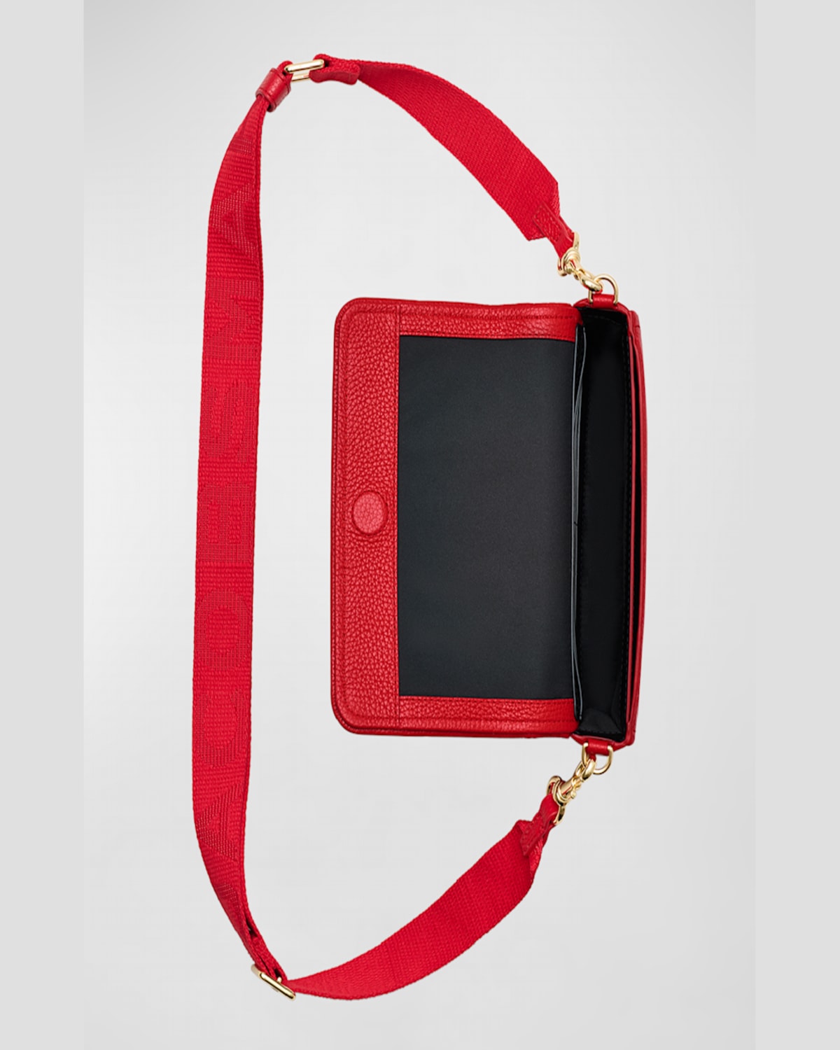 Marc Jacobs The Mini Grained Leather Crossbody Bag In True Red