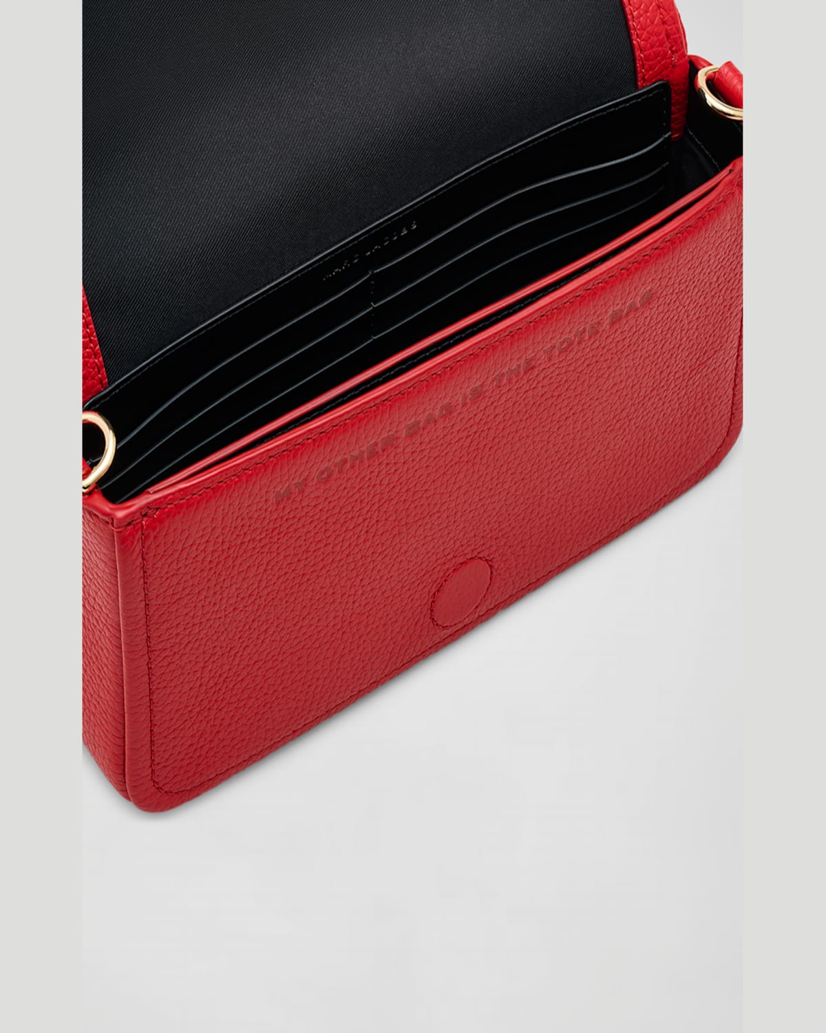 Marc Jacobs The Mini Grained Leather Crossbody Bag In True Red