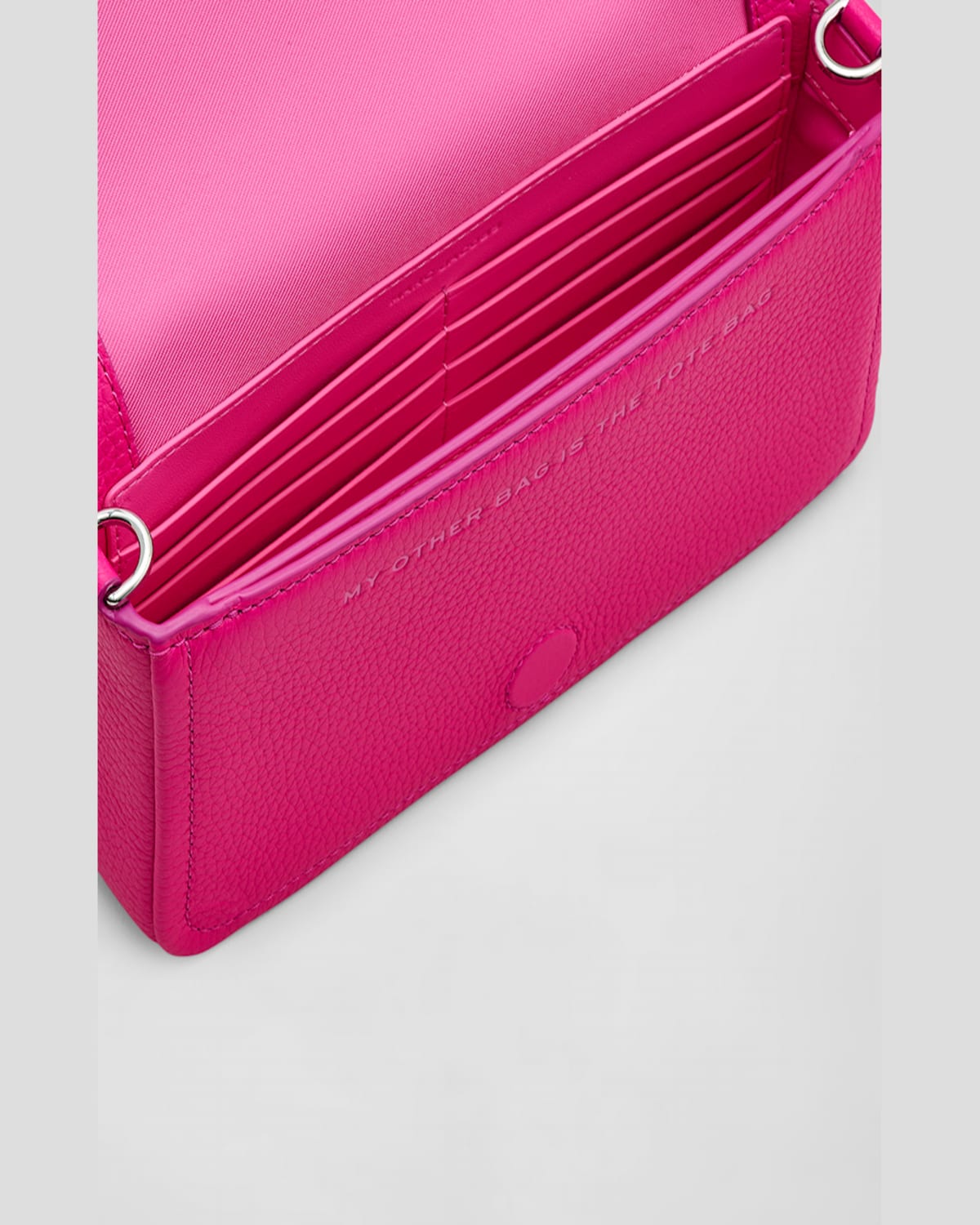Marc Jacobs The Mini Leather Logo Crossbody In Ribbon Pink