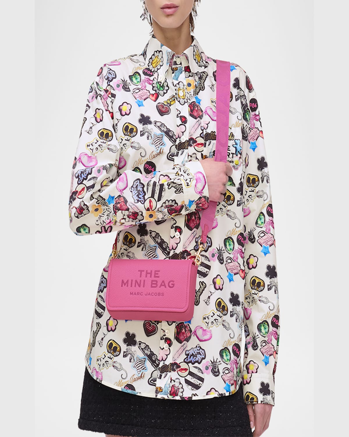 Marc Jacobs The Mini Bag Leather Crossbody Bag In Pink