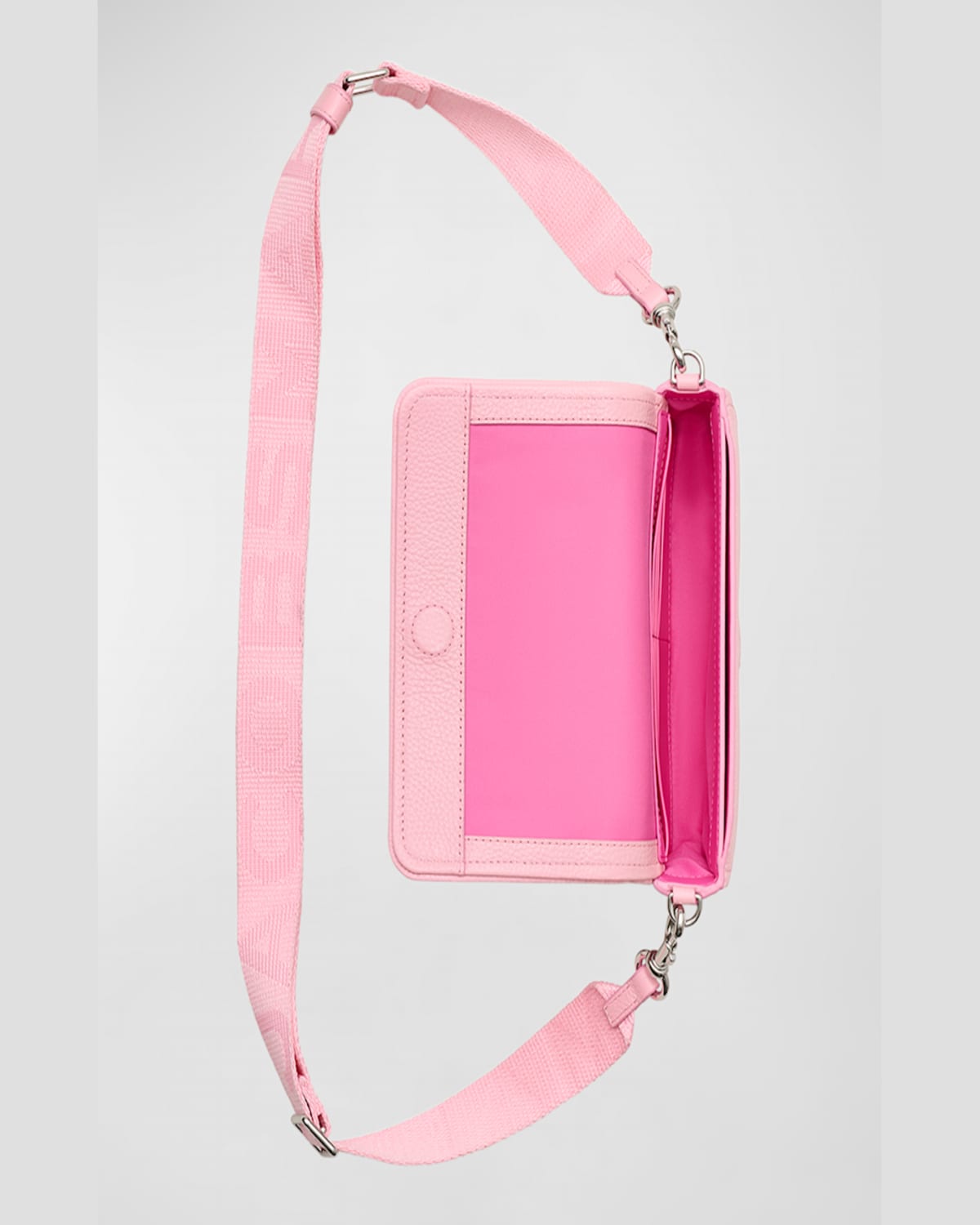 Marc Jacobs The Mini Leather Logo Crossbody In Ribbon Pink