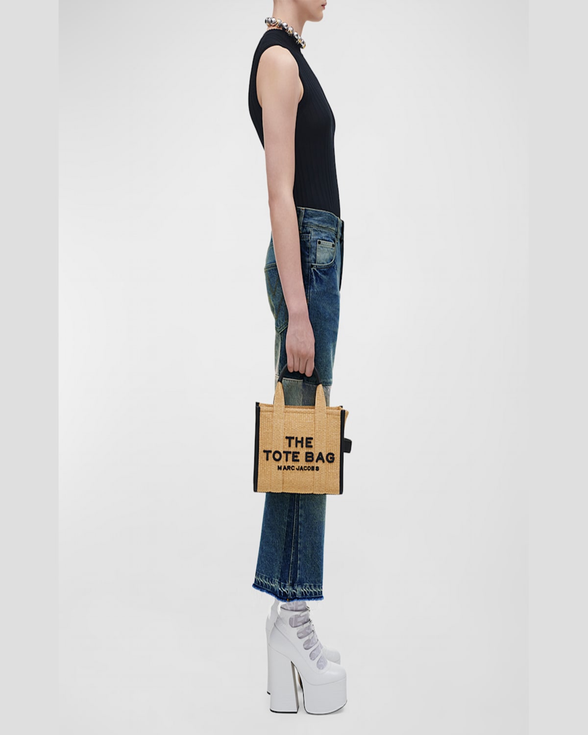 Marc Jacobs The Woven Small Tote Bag In Natural