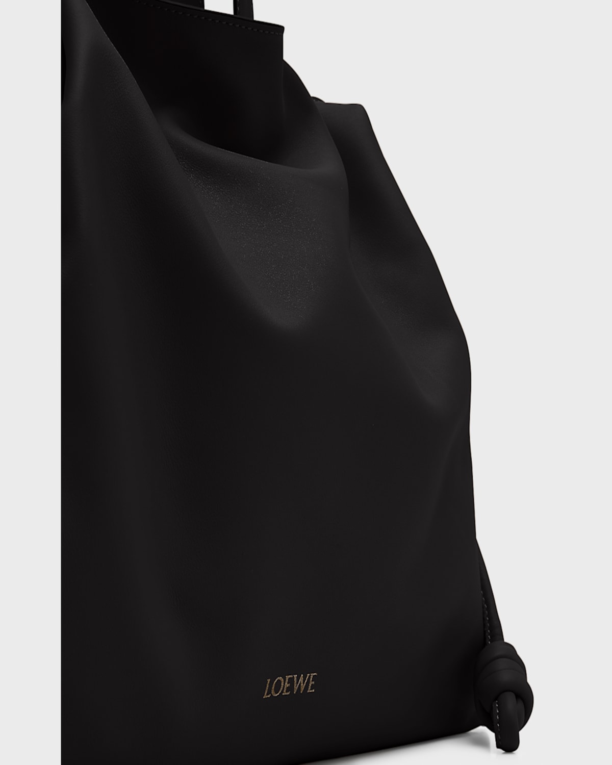 Loewe Flamenco Large Clutch Bag In Napa Leather With Golden Foil Anagram In Black