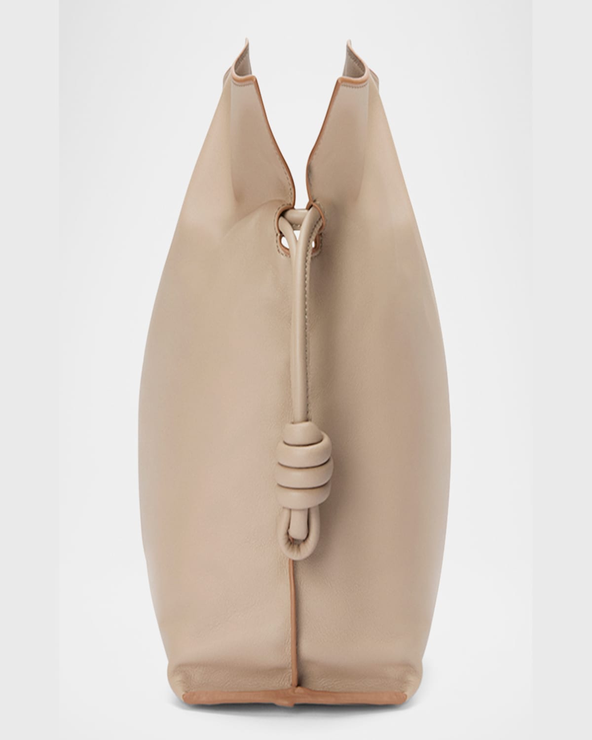 Loewe Flamenco Large Clutch Bag In Napa Leather With Golden Foil Anagram In Sand