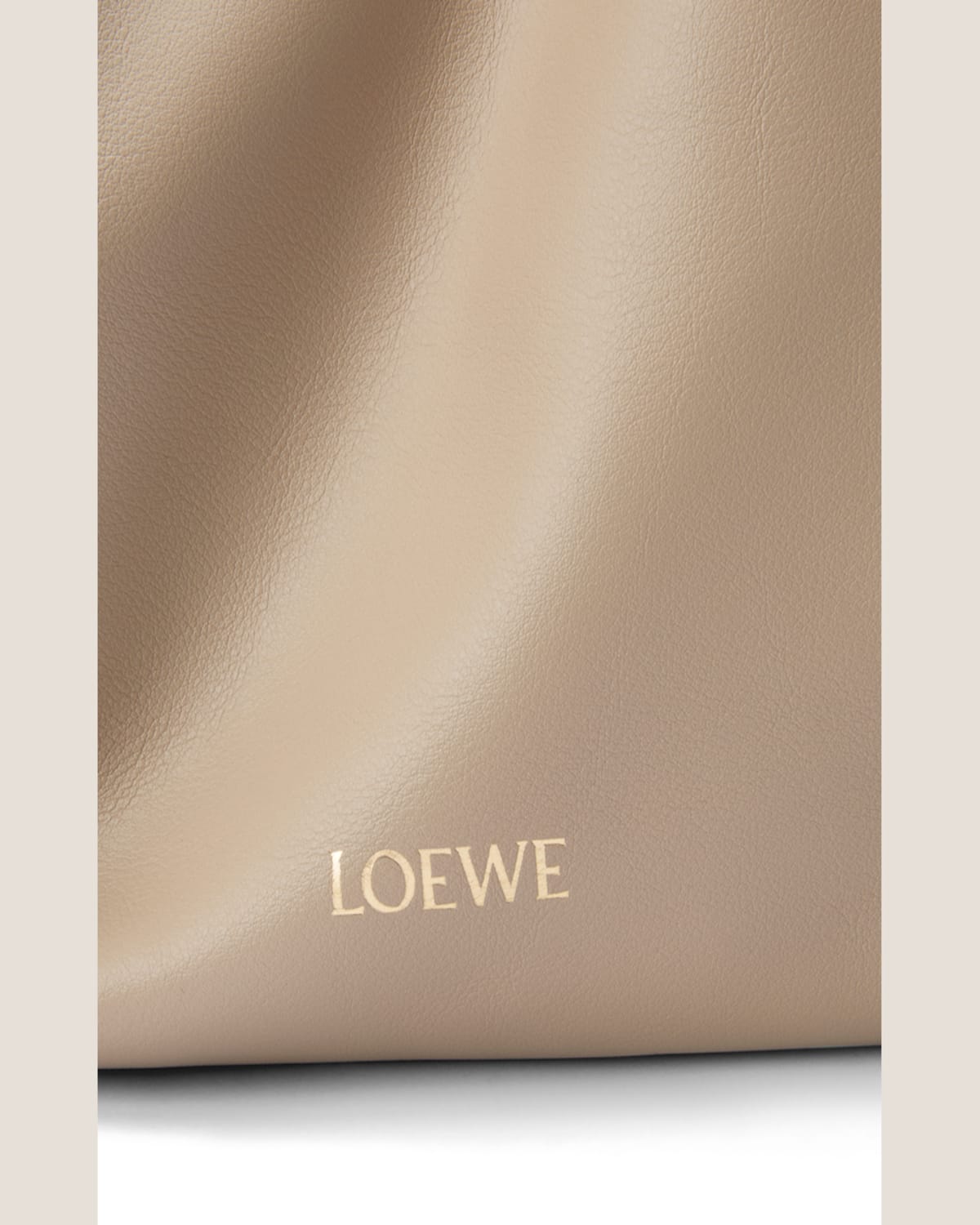 Loewe Flamenco Large Clutch Bag In Napa Leather With Golden Foil Anagram In Sand