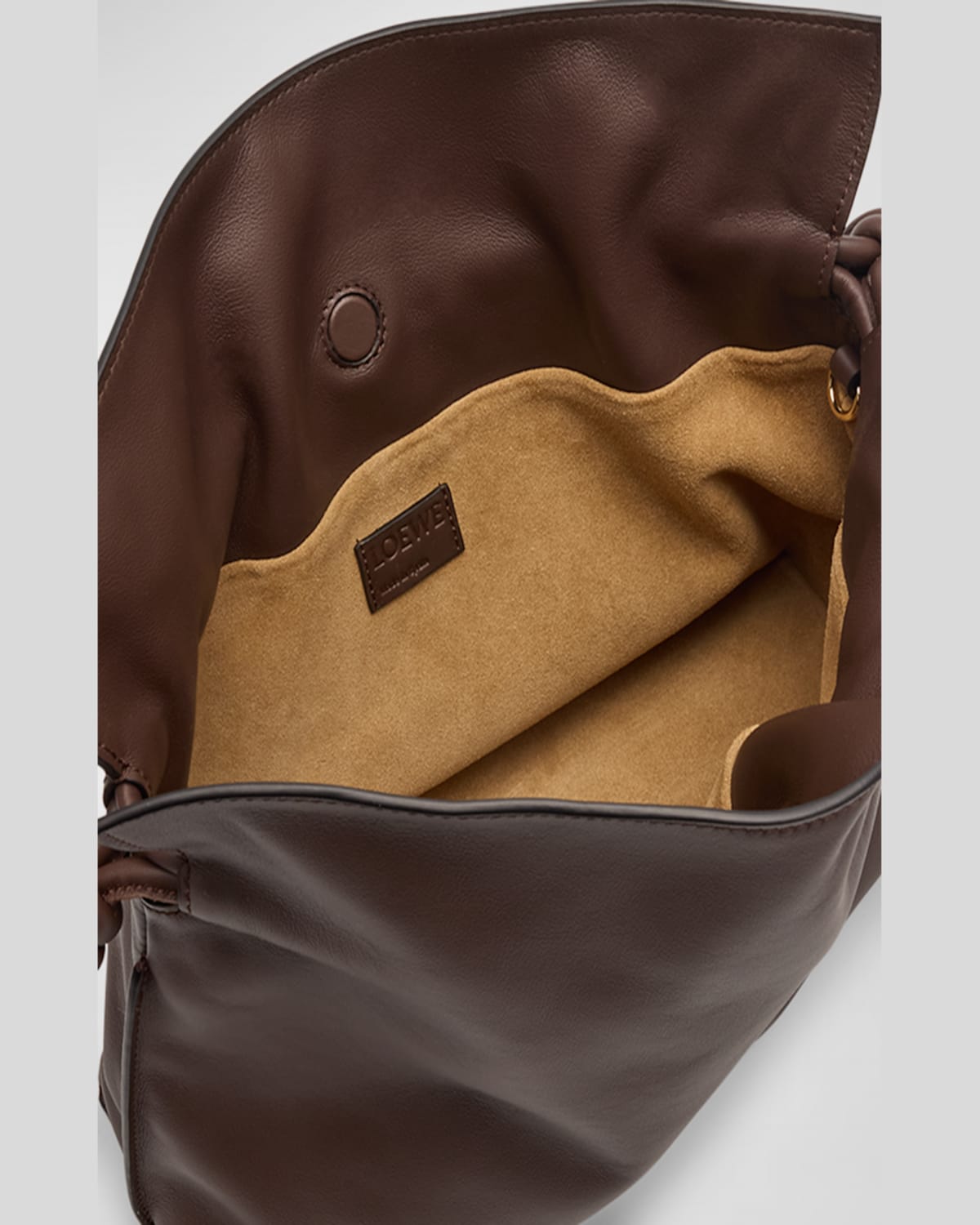Shop Loewe Flamenco Medium Clutch Bag In Napa Leather In Chocolate