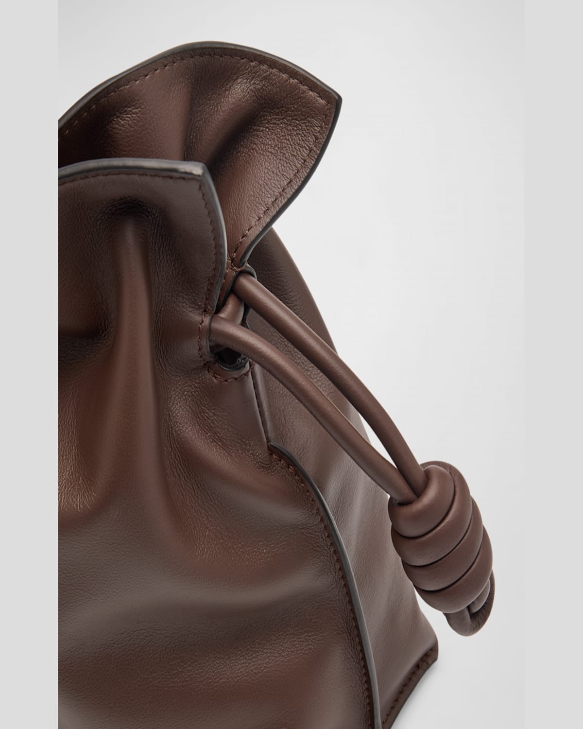 Shop Loewe Flamenco Medium Clutch Bag In Napa Leather In Chocolate