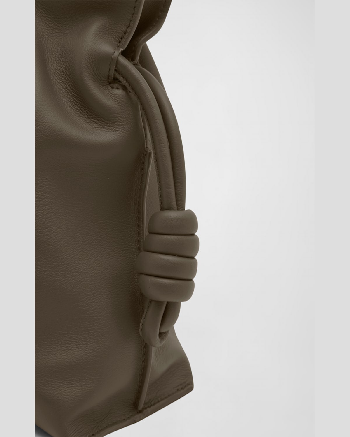 Loewe Flamenco Medium Clutch Bag In Napa Leather In Dark Khaki Green