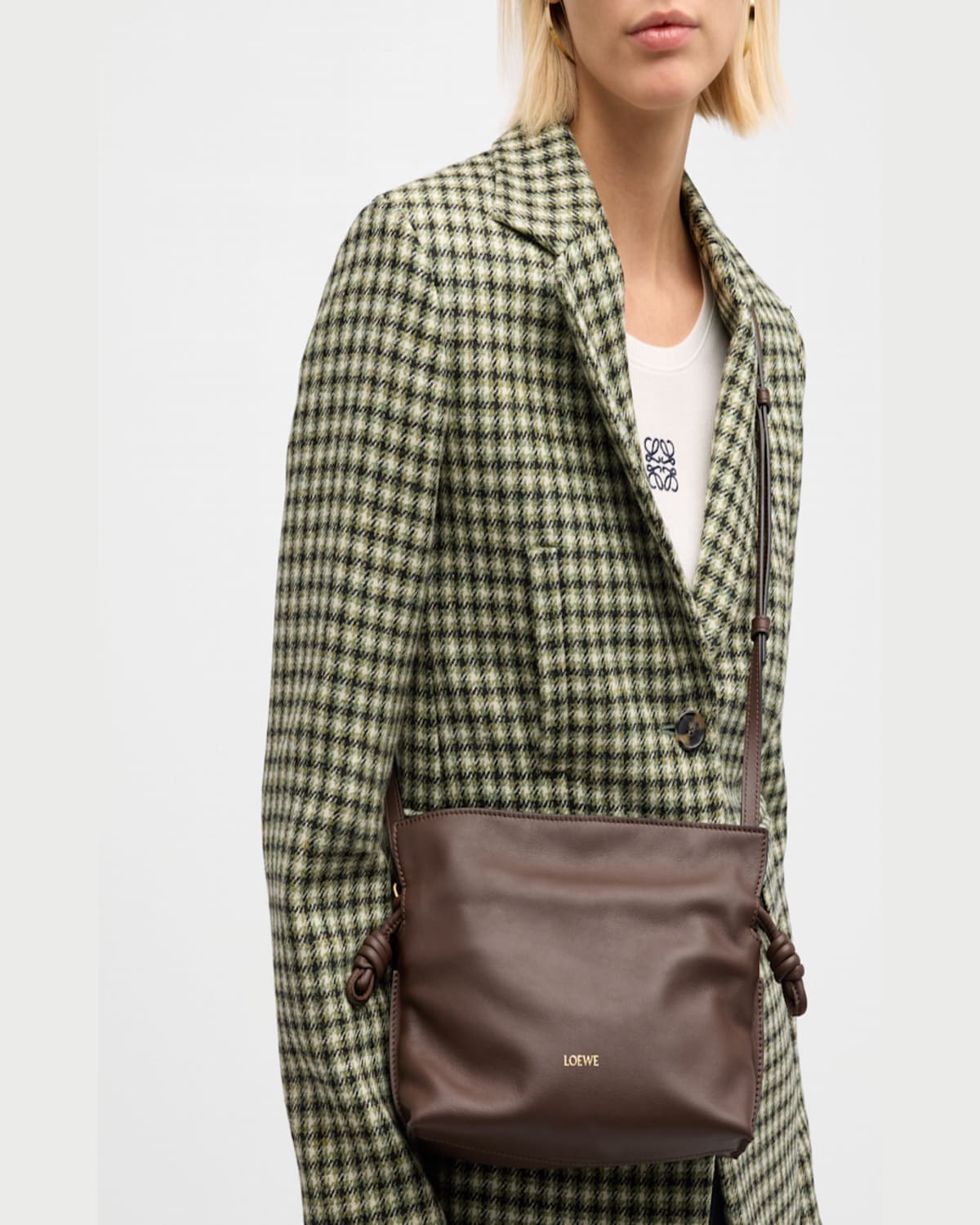 Loewe Flamenco Mini Clutch Bag In Napa Leather In Clay Green