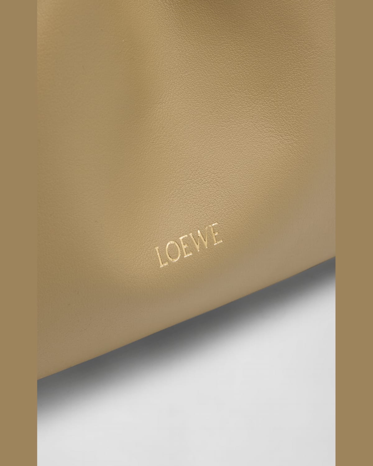 Loewe Flamenco Mini Clutch Bag In Napa Leather In Clay Green