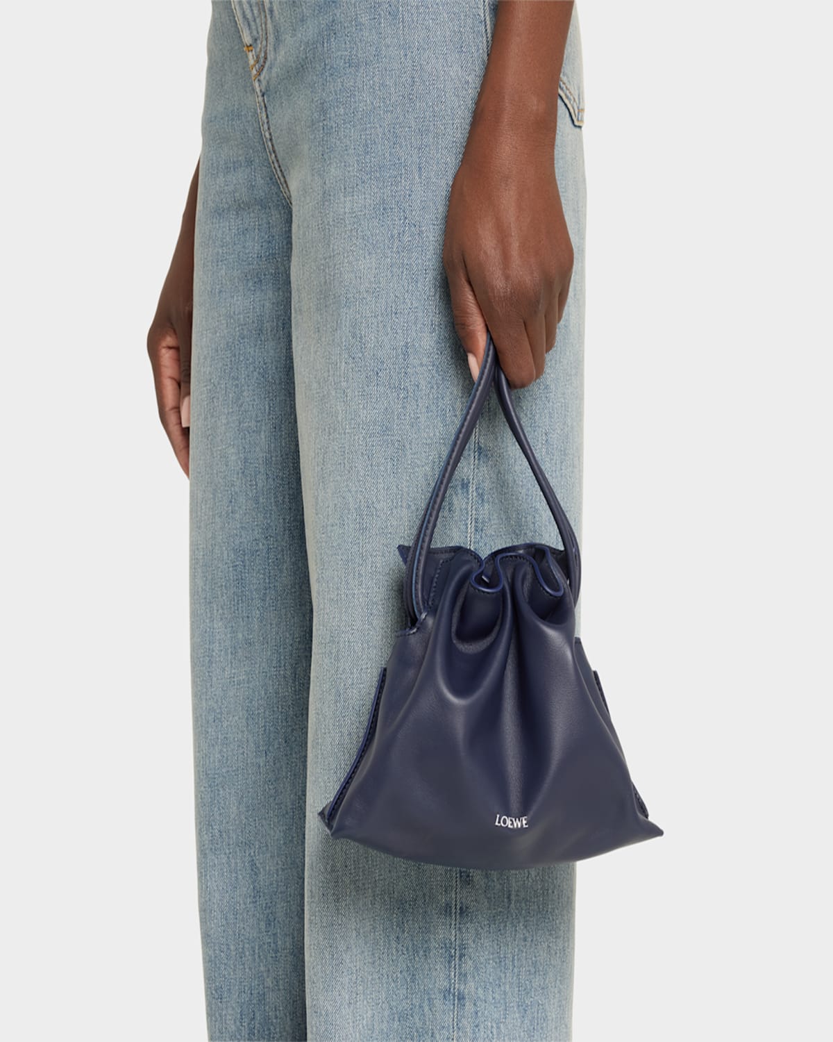 Loewe Flamenco Mini Clutch Bag In Napa Leather In Abyss Blue