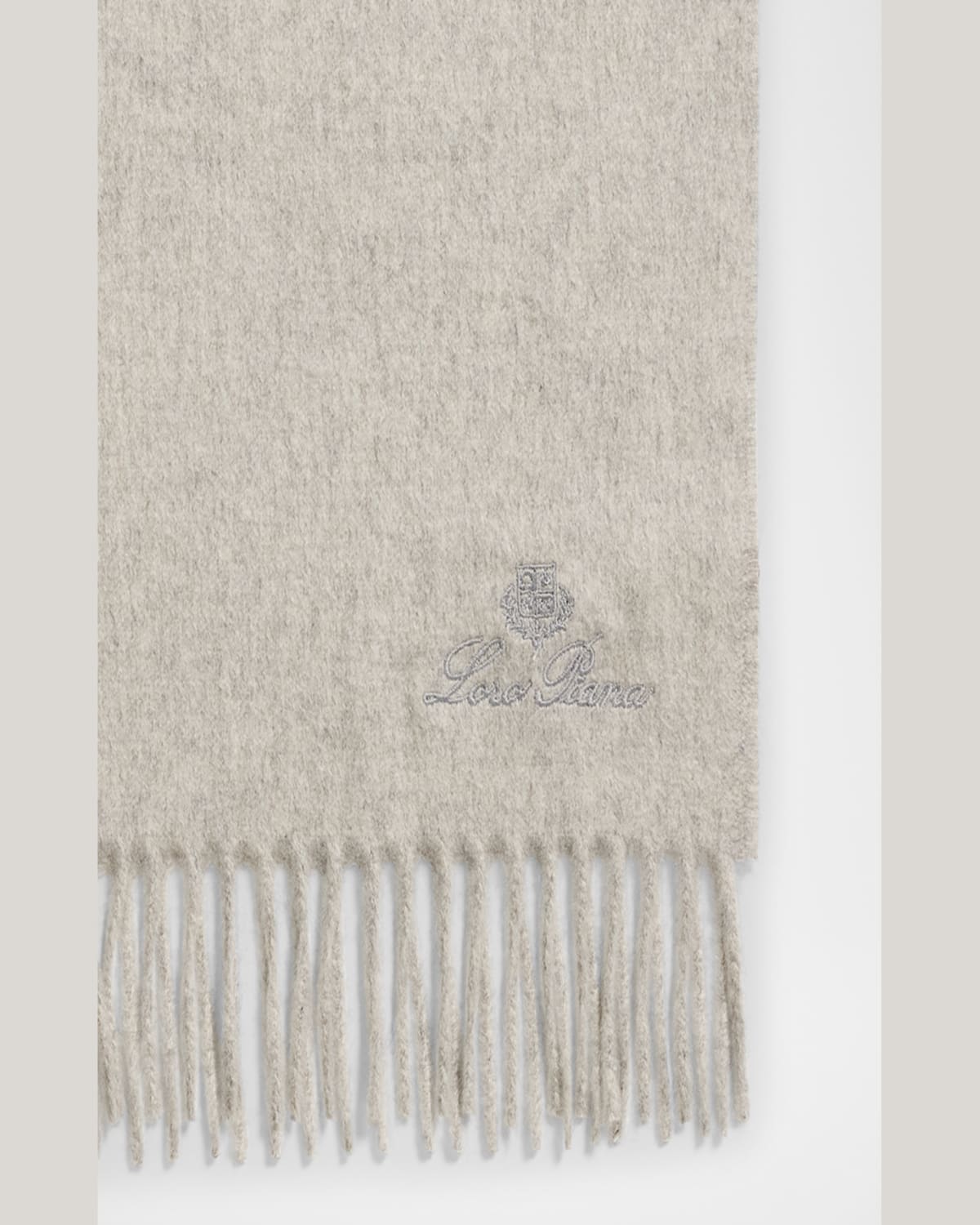 Loro Piana Men's Grande Unita Cashmere Scarf In Silver Marble Melange