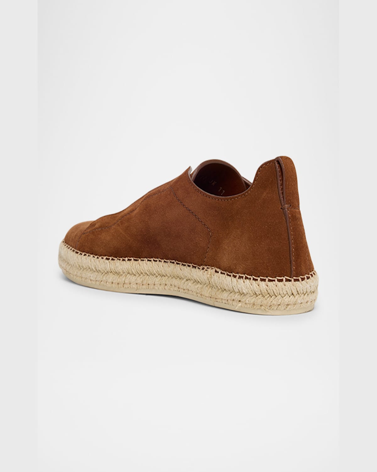 Zegna Triple Stitch Espadrilles En Veau Velours Foliage Foncé In Dark Foliage