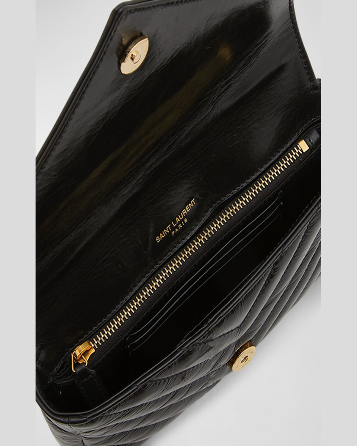 Saint Laurent College Mini Ysl Quilted Crossbody Bag In Rouge Cabernet