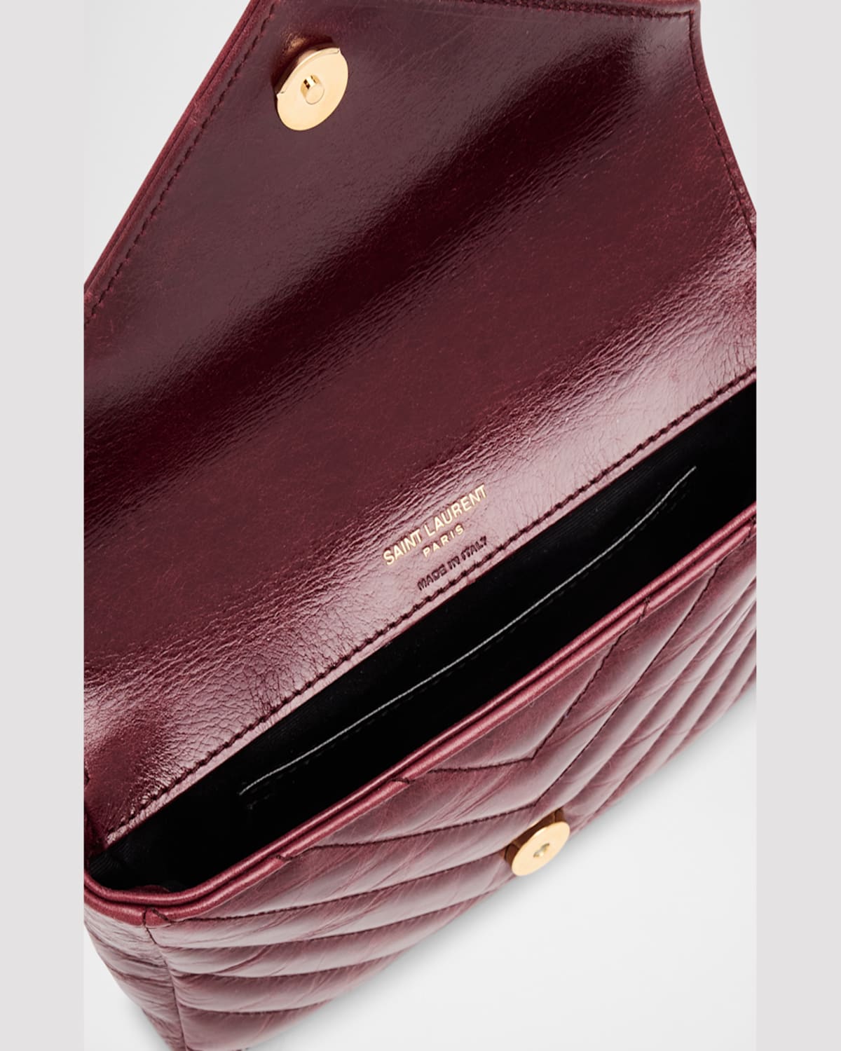 Saint Laurent College Mini Ysl Quilted Crossbody Bag In Rouge Cabernet