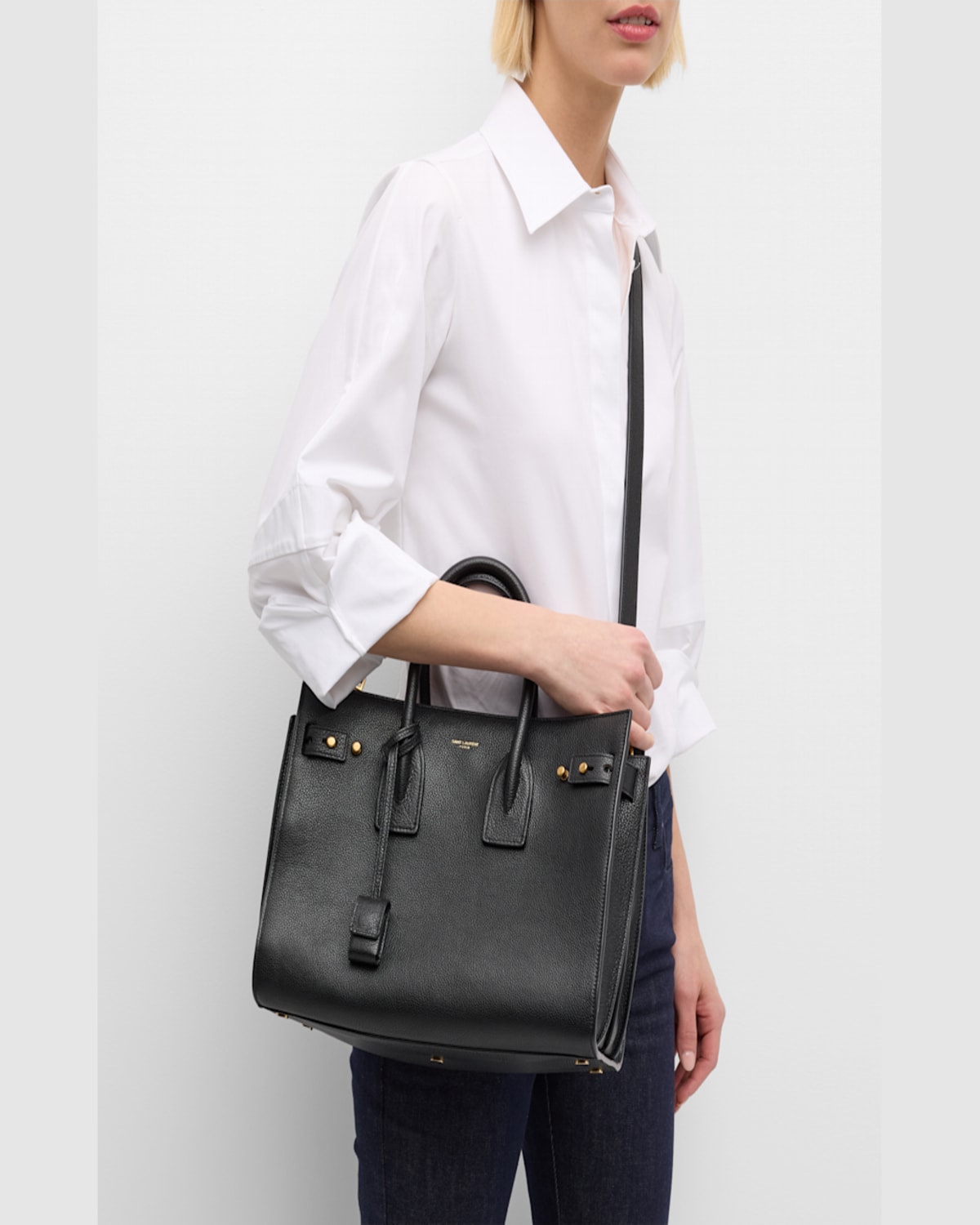Saint Laurent Sac De Jour Small Leather Top-handle Bag In Arabica