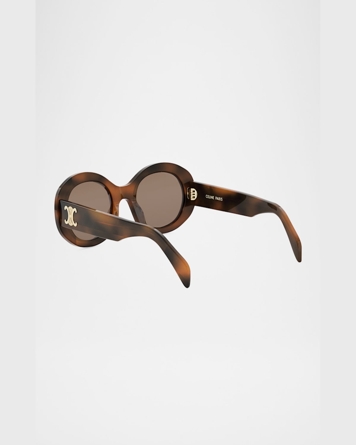 Celine Triomphe Acetate Oval Sunglasses In Blonde Havana Brown