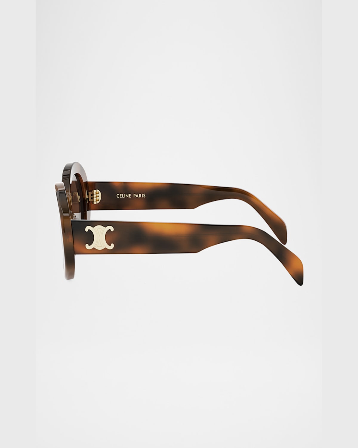 Celine Triomphe Acetate Oval Sunglasses In Blonde Havana Brown