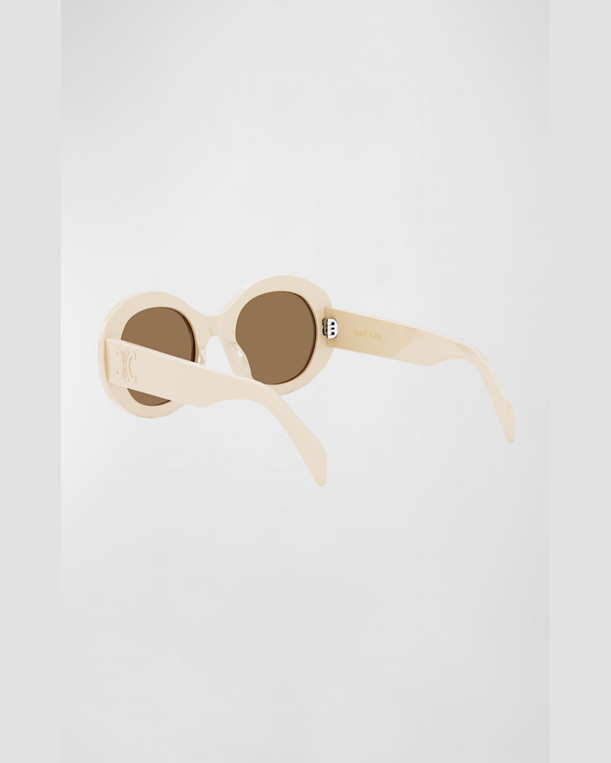 Celine Triomphe Acetate Oval Sunglasses In Neutral