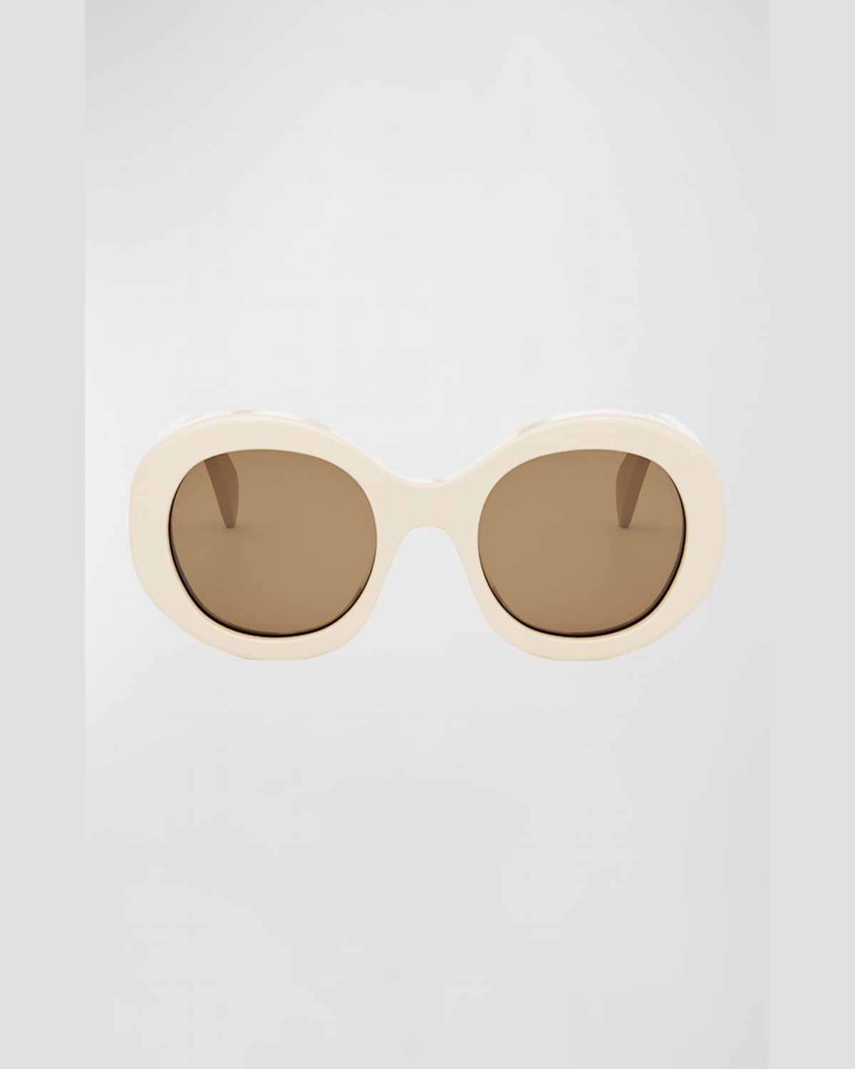 Celine Triomphe Acetate Oval Sunglasses In Neutral