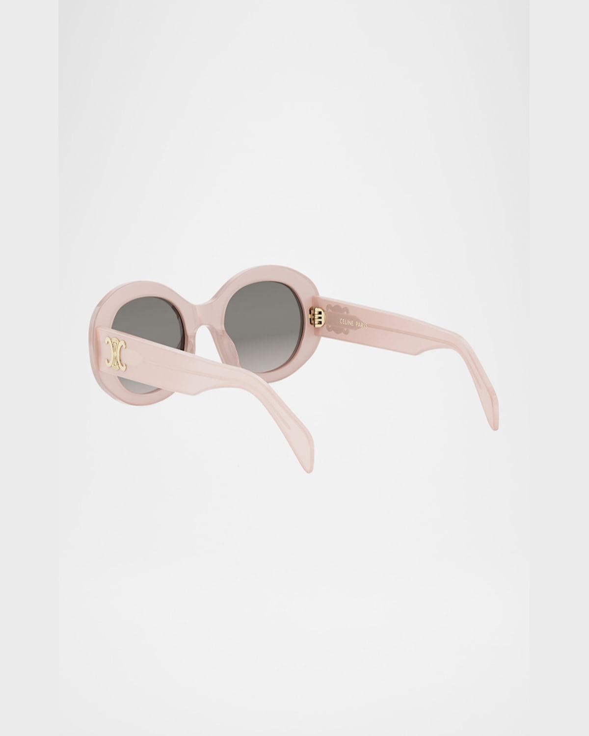 Celine Triomphe Acetate Oval Sunglasses In Neutral