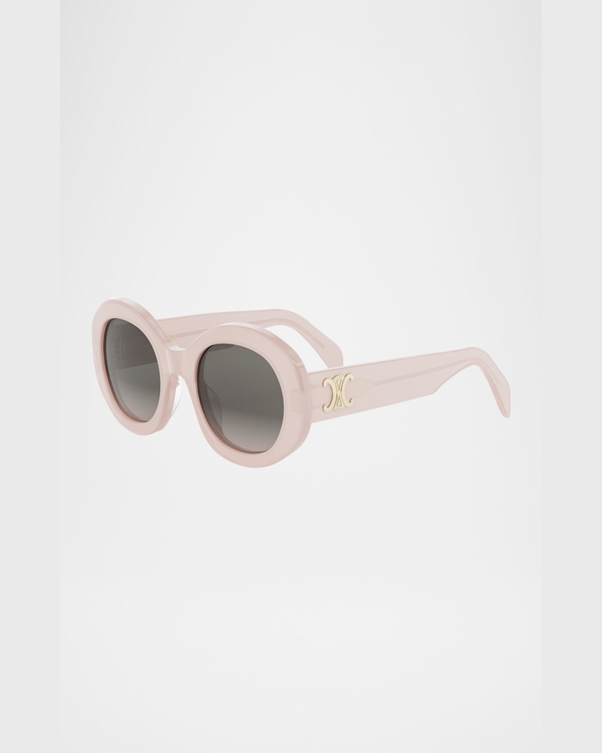 Celine Triomphe Acetate Oval Sunglasses In Neutral