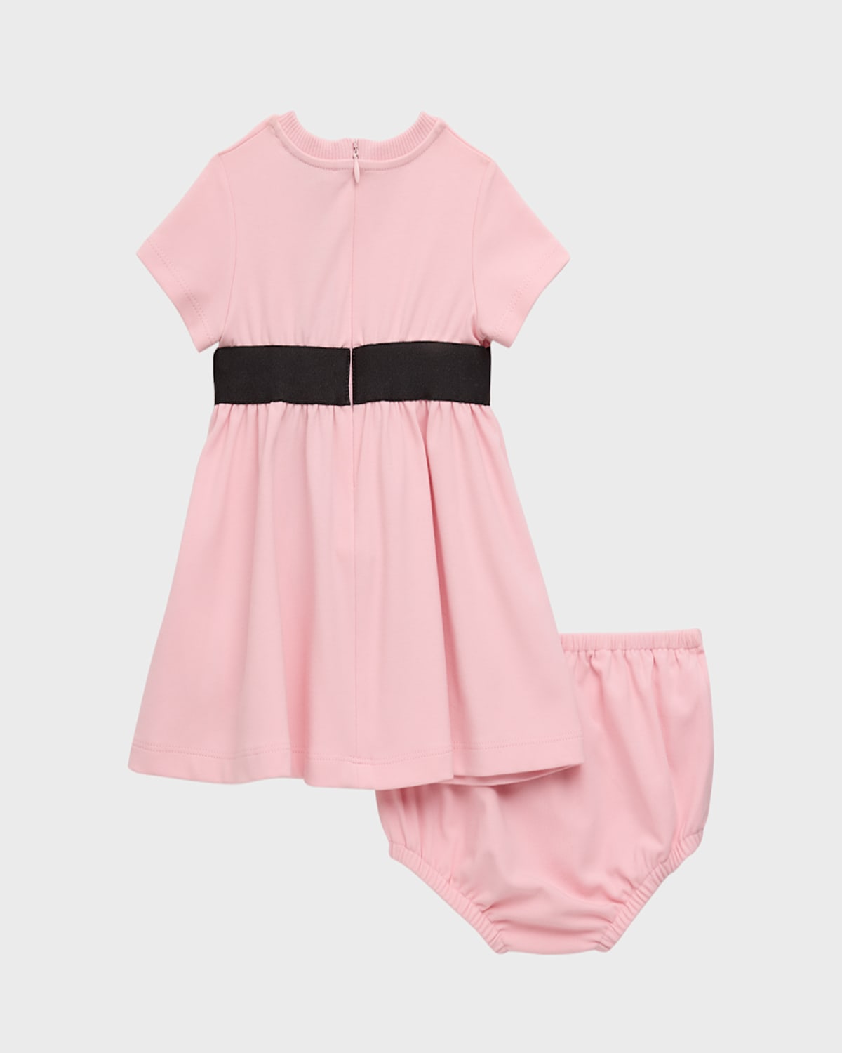 Dolce & Gabbana Girl's Logo-printed Jersey Dress W/ Bloomers In Pastel Pink