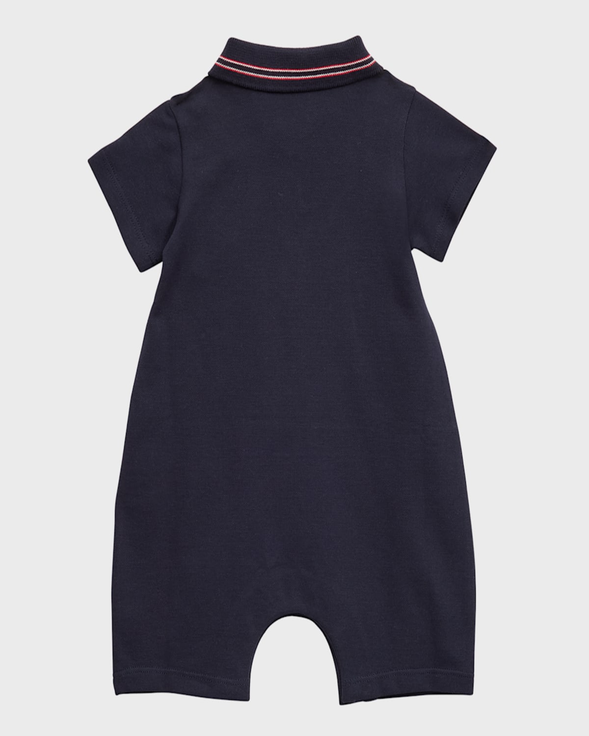Moncler Boy's Logo Polo Playsuit In Very Navy