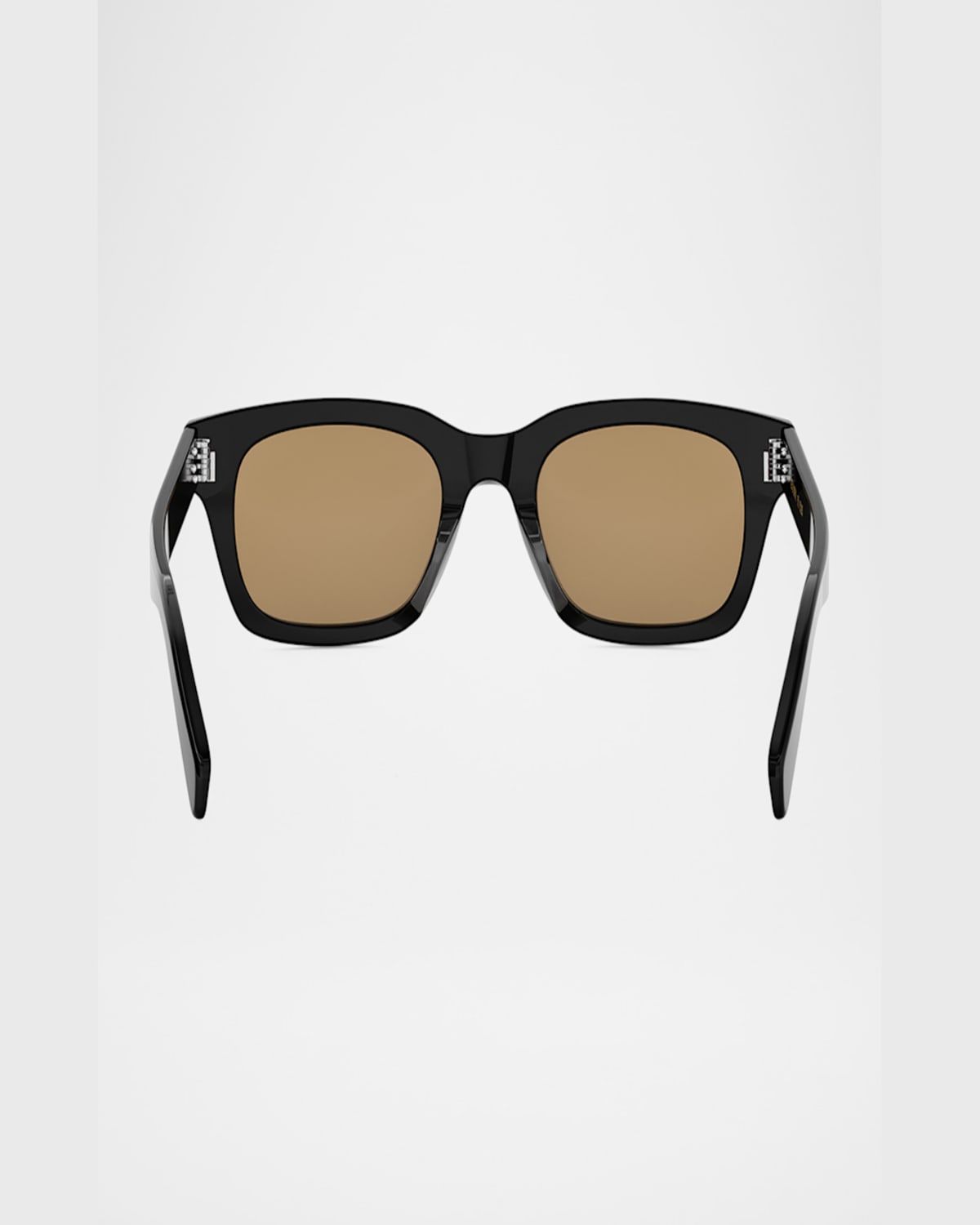 Celine Men's Bold 3-dots Nylon Rectangle Sunglasses In Shiny Black Roviex