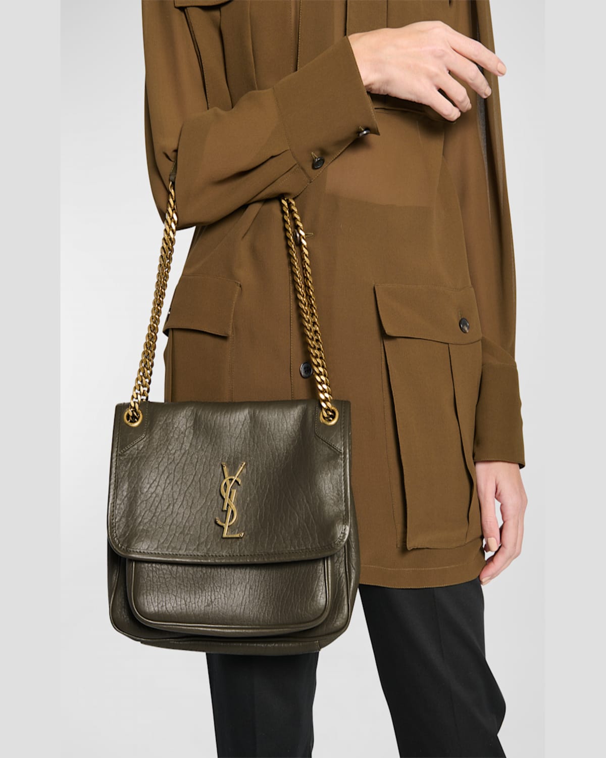 ショルダーバッグ・ポシェット Saint Laurent Light Musk Nappa Leather New Niki Shoulder Bag Saint Laurent - Niki Light Musk Leather Medium Shoulder Bag