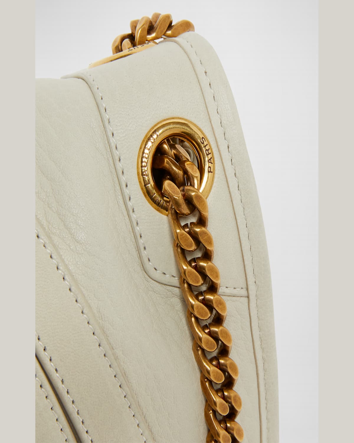 Saint Laurent Niki Medium Ysl Leather Shoulder Bag In Crema Soft