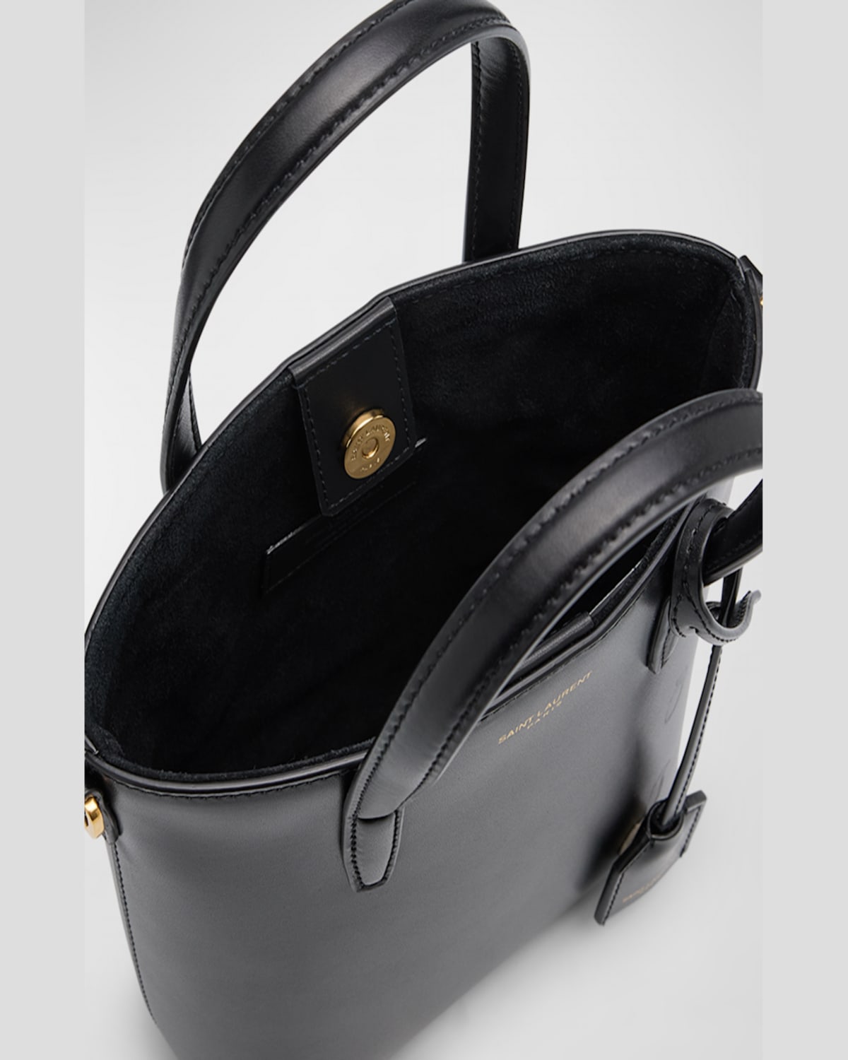 Saint Laurent Toy Leather Shopping Tote Bag In Black