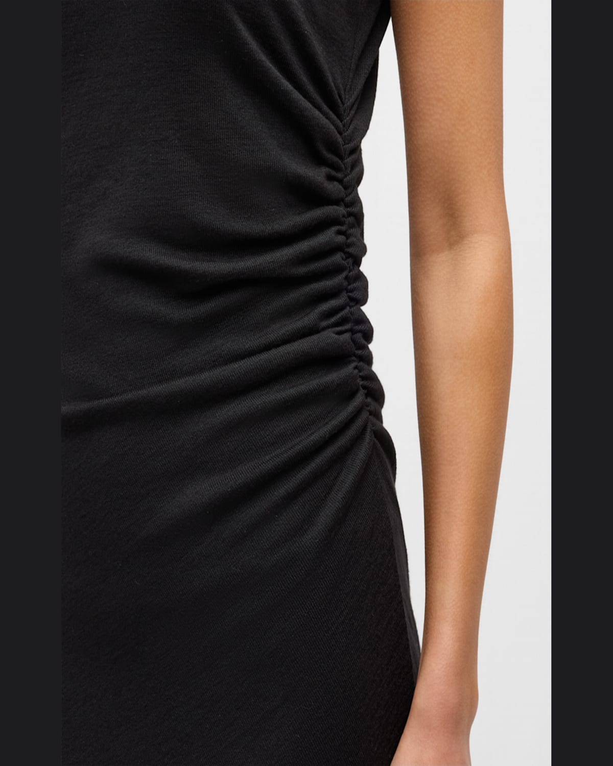 Shop Vince Sleeveless Waist-gathered Midi Dress In Moss Smoke