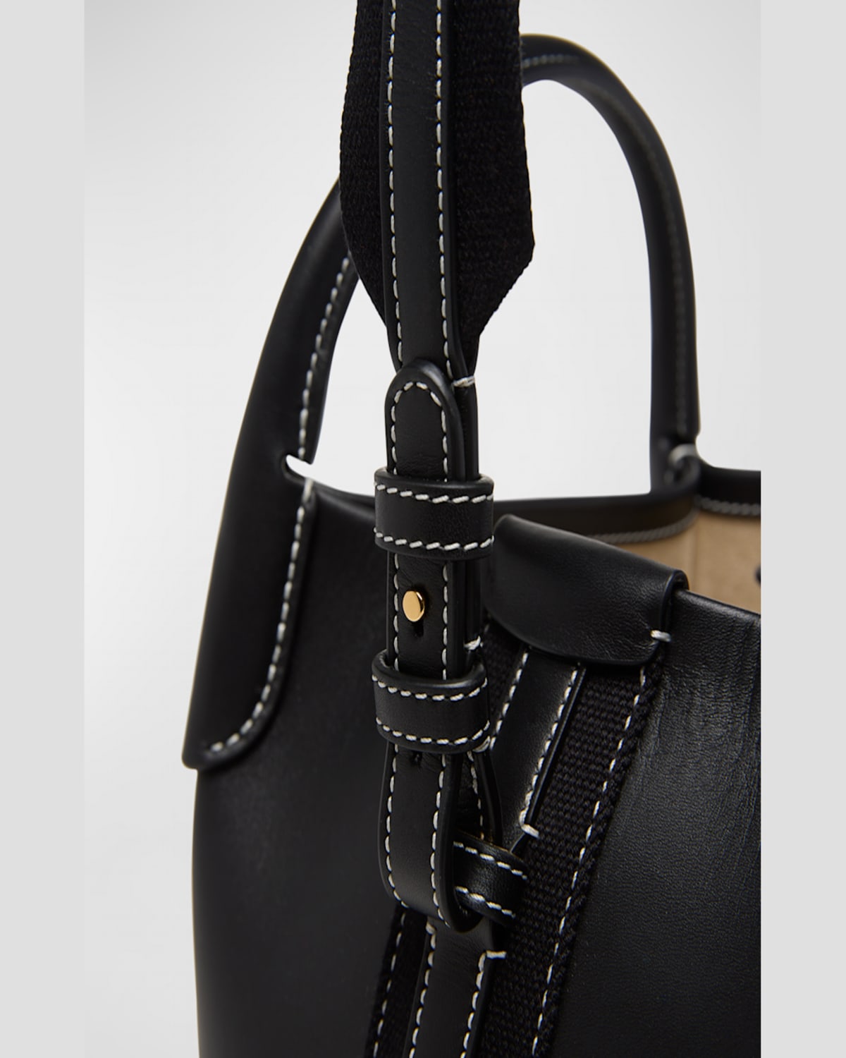 Loro Piana Bale Leather Top-handle Bag In Blacksun
