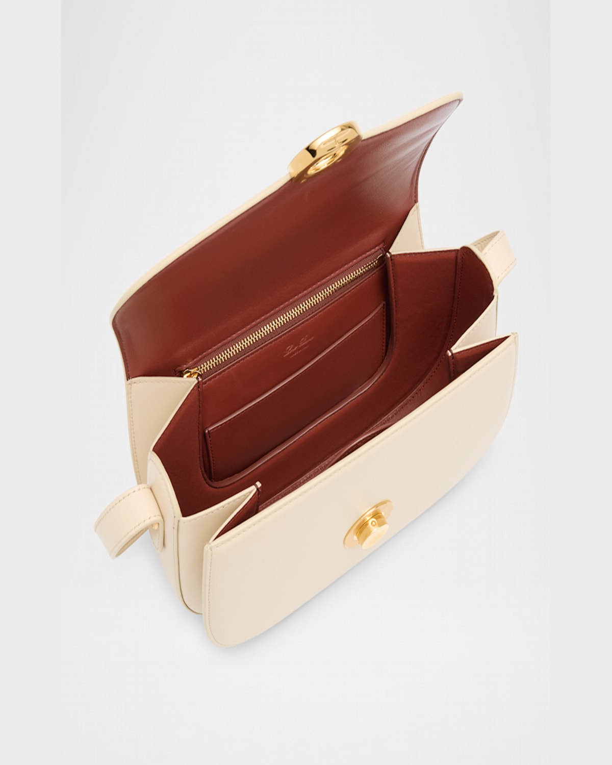 Loro Piana Ghiera Small Leather Crossbody Bag In Sunday Morning