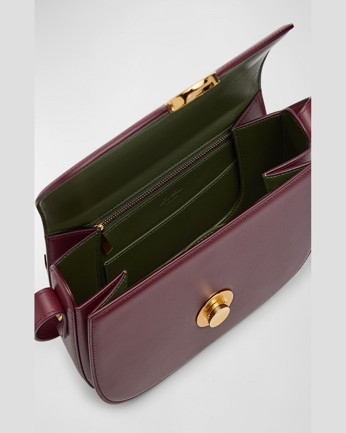 Loro Piana Ghiera Small Leather Crossbody Bag In Azuki