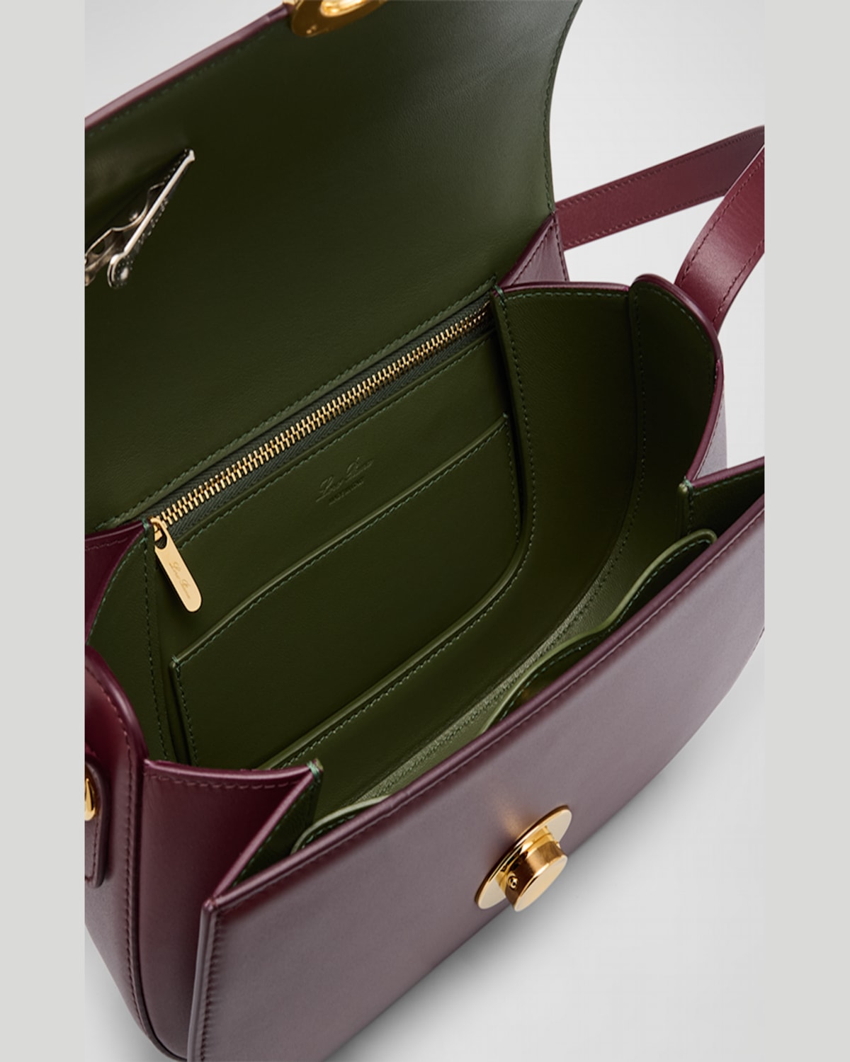 Loro Piana Ghiera Small Leather Crossbody Bag In Sunday Morning