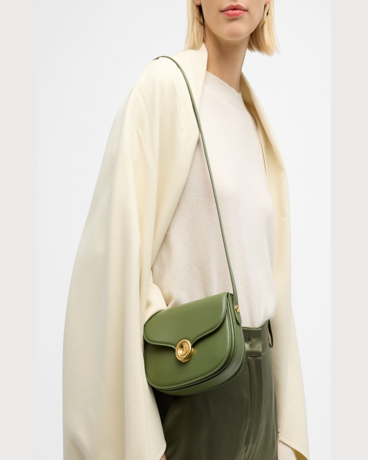 Loro Piana Ghiera Small Leather Crossbody Bag In Sunday Morning