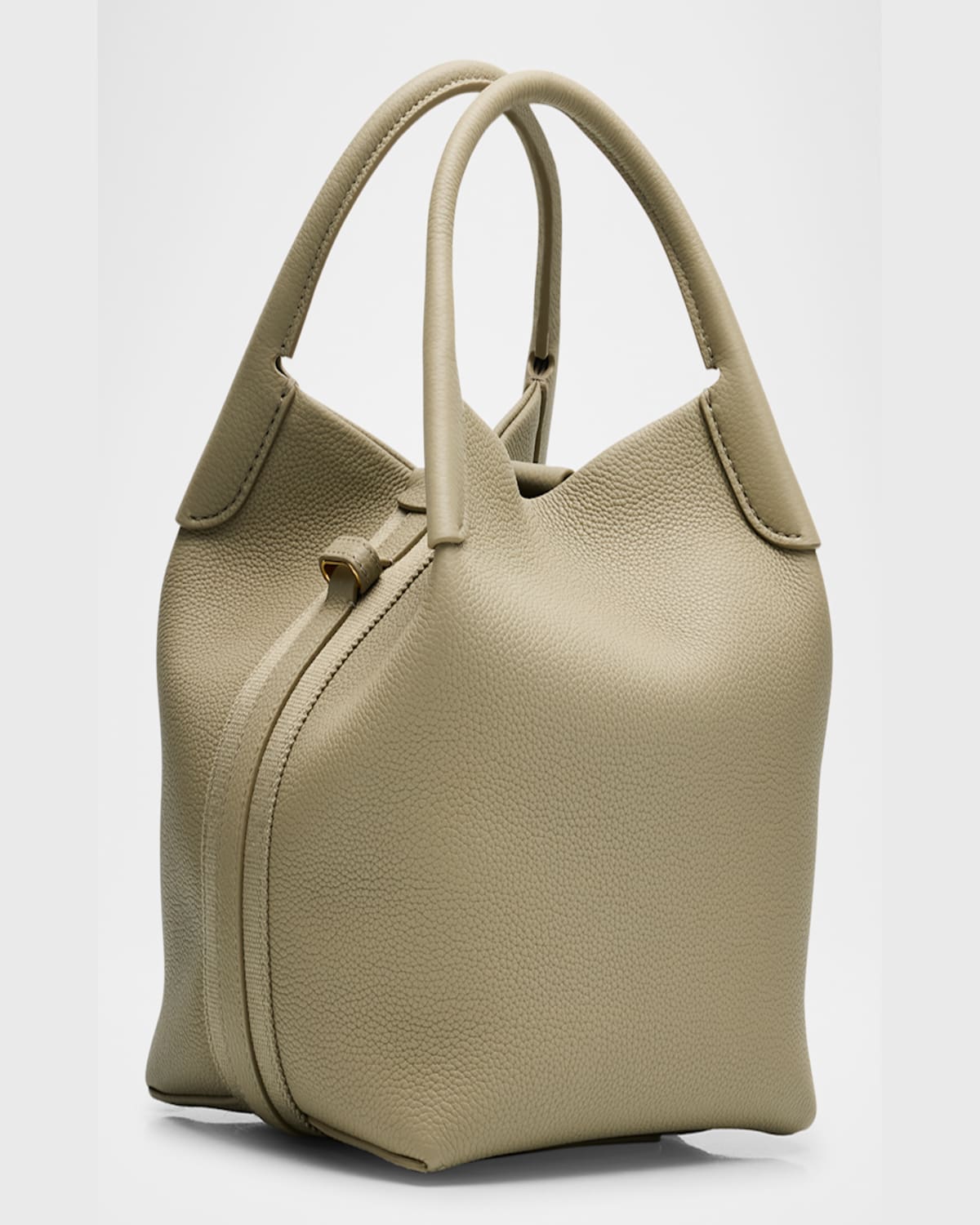 Loro Piana Bale Small Leather Top-handle Bag In Dried Taragon