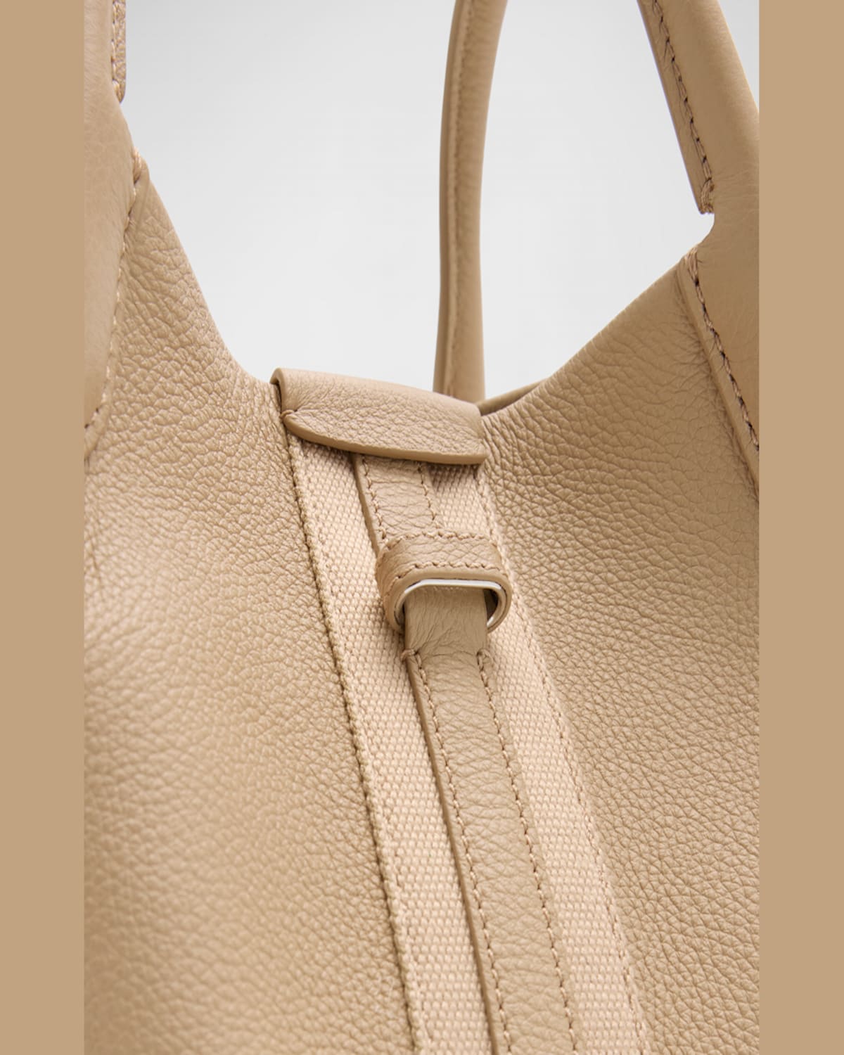 Loro Piana Bale Small Leather Top-handle Bag In Dried Taragon