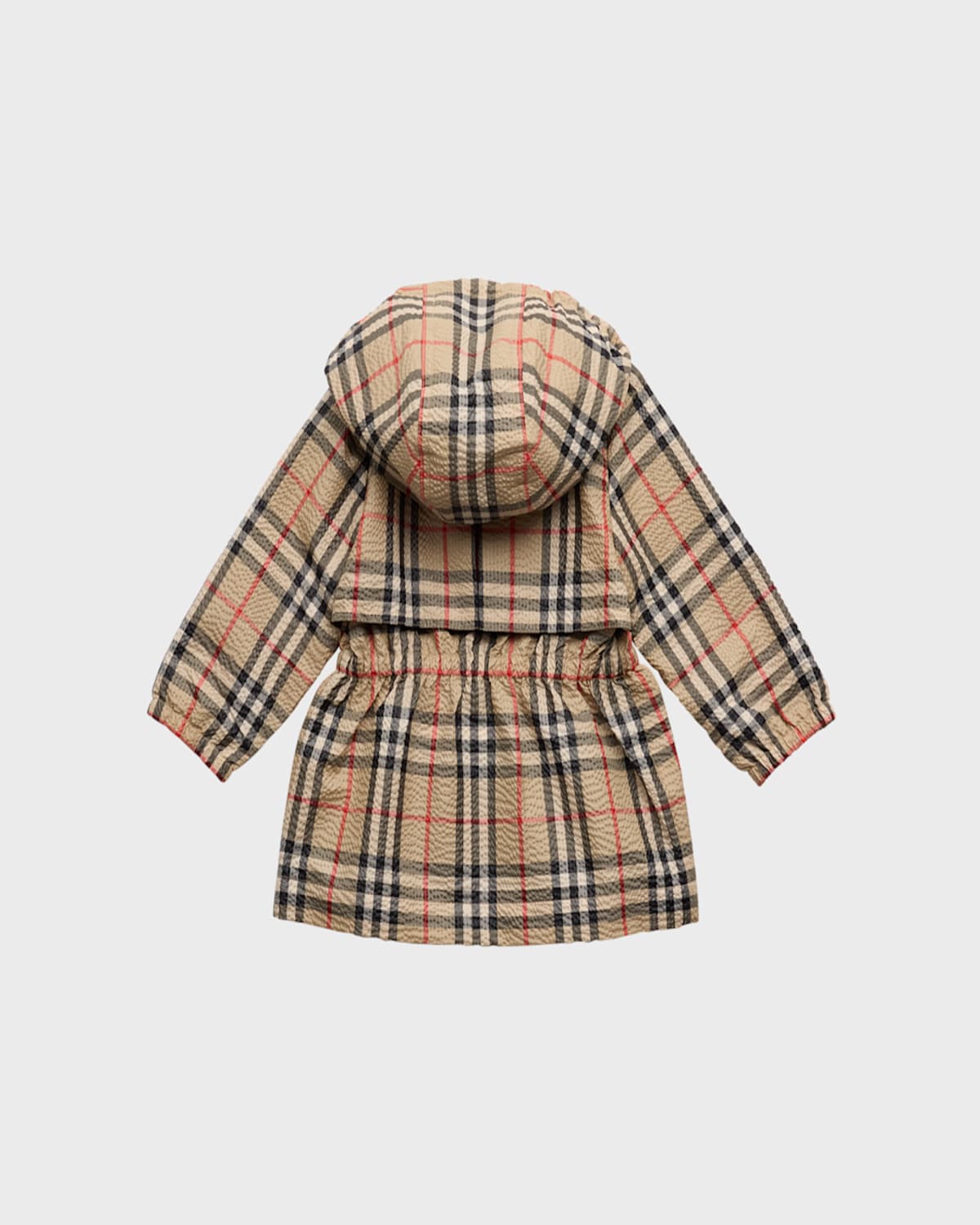Burberry Girl's Bridget Check-print Lightweight Coat In Archive Beige Check