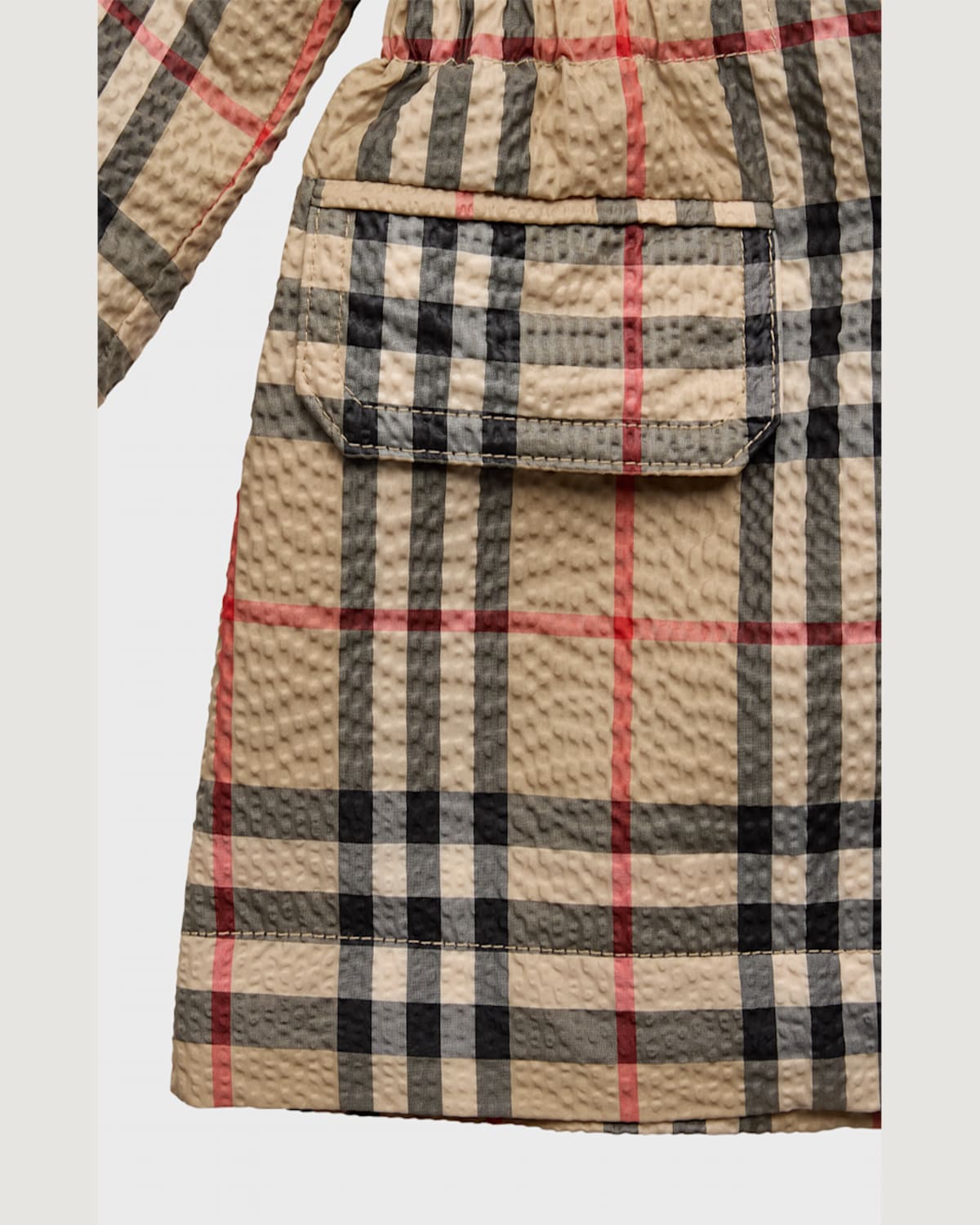 Burberry Girl's Bridget Check-print Lightweight Coat In Archive Beige Check