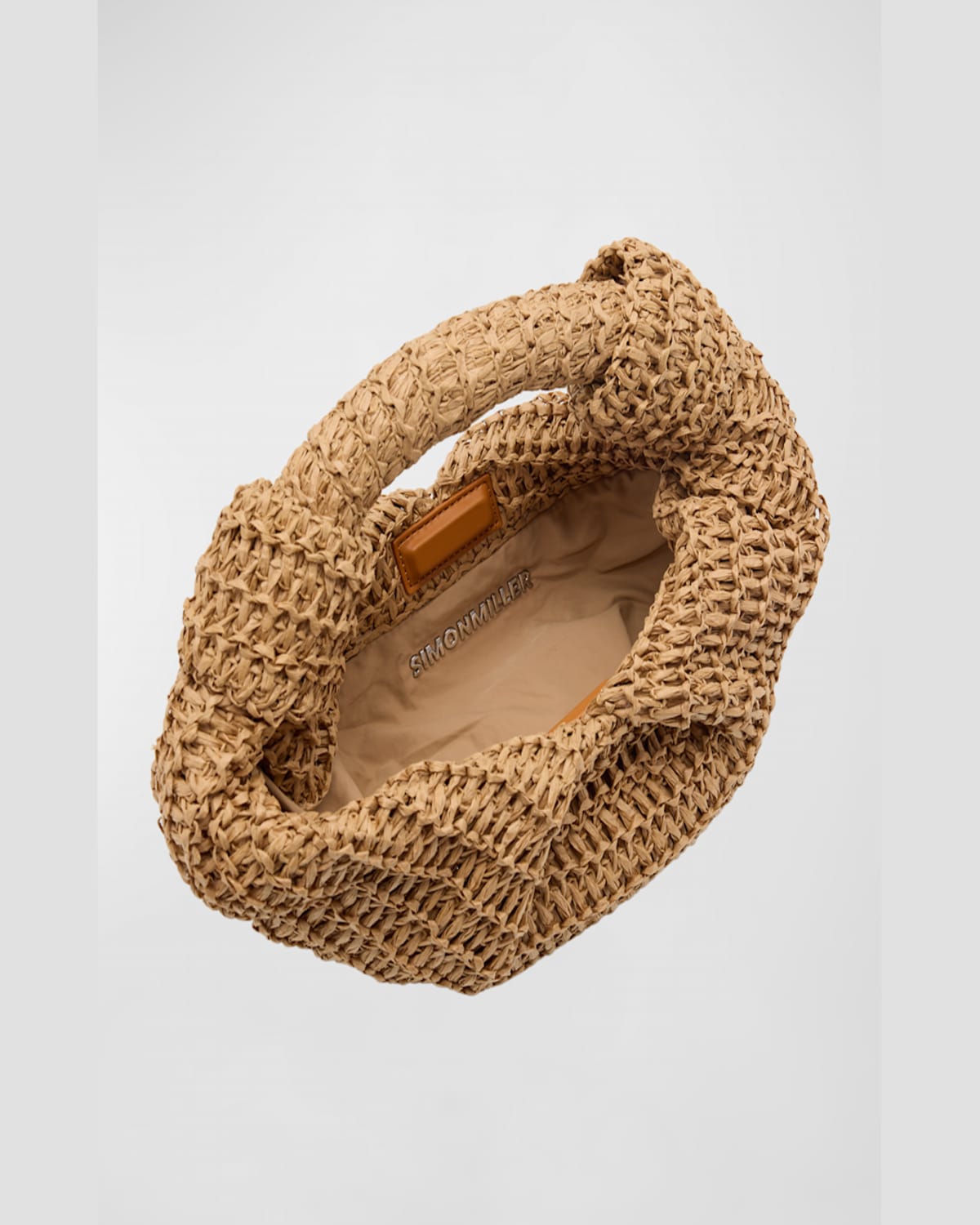 Simonmiller Lopsy Knot Straw Top-handle Bag In Cherry Red