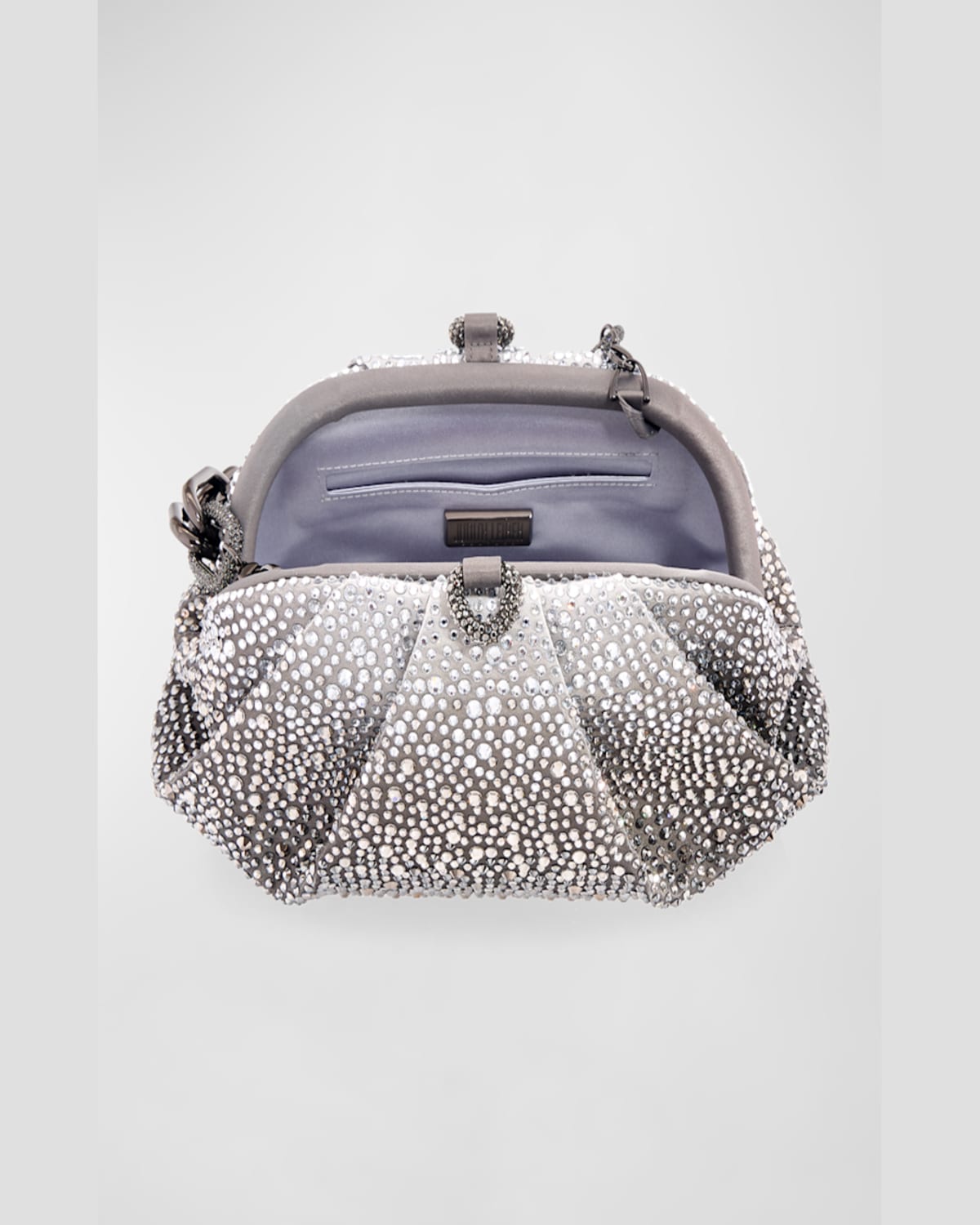 Judith Leiber Gemma Crystal Top-handle Bag In Ebonized Platinum