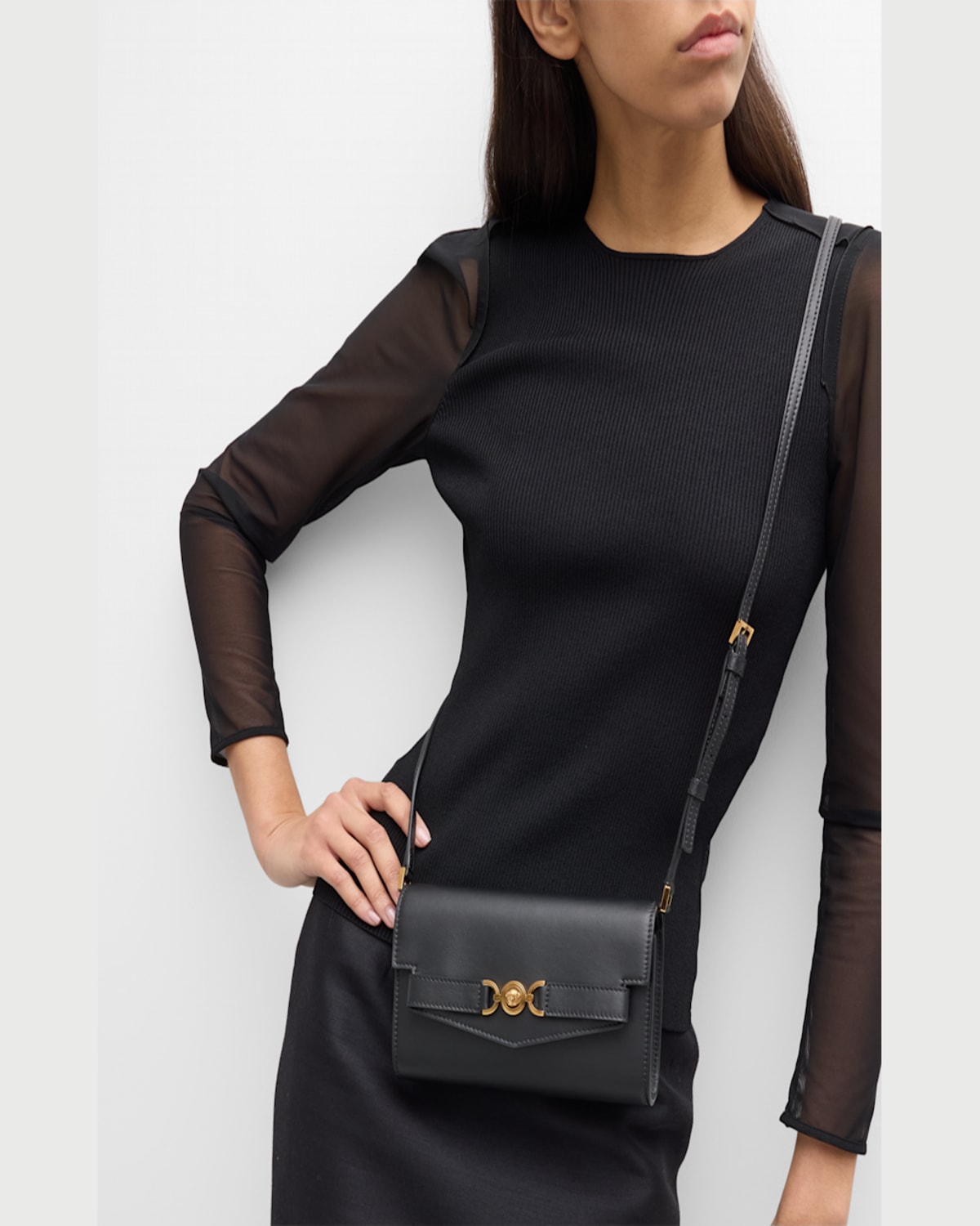Versace Women's Medusa '95 Crossbody Bag In Black- Gold