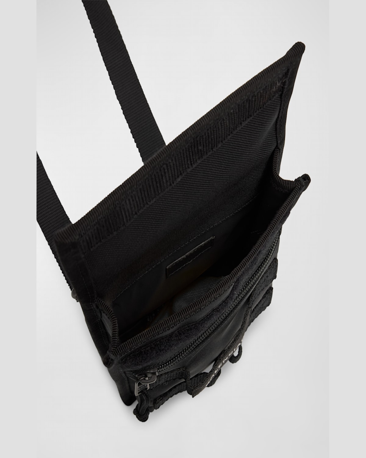 Balenciaga Men's Nylon Army Pouch With Strap In 1000 Black